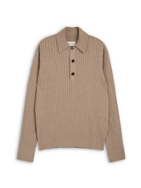 Pablo Knitted Polo Shirt Eversley Sand