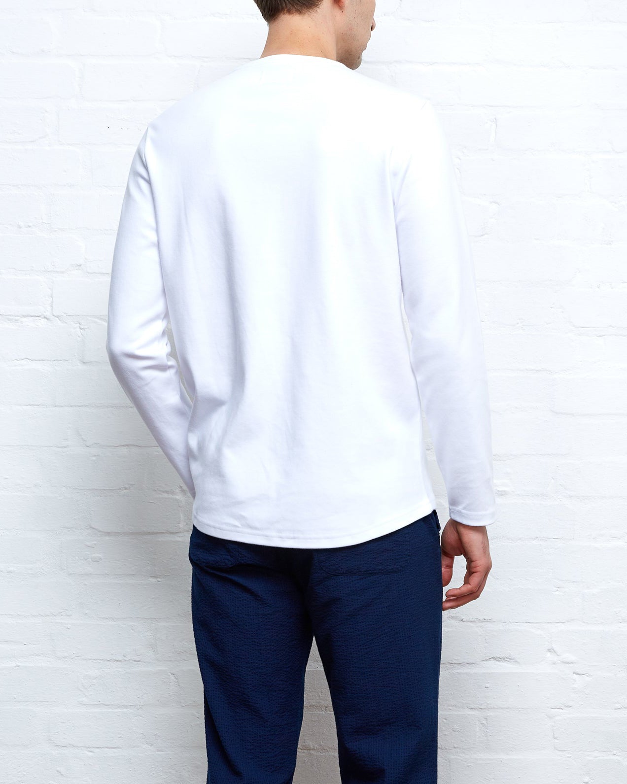 Heavy Long Sleeve Plain T-Shirt Tavistock White