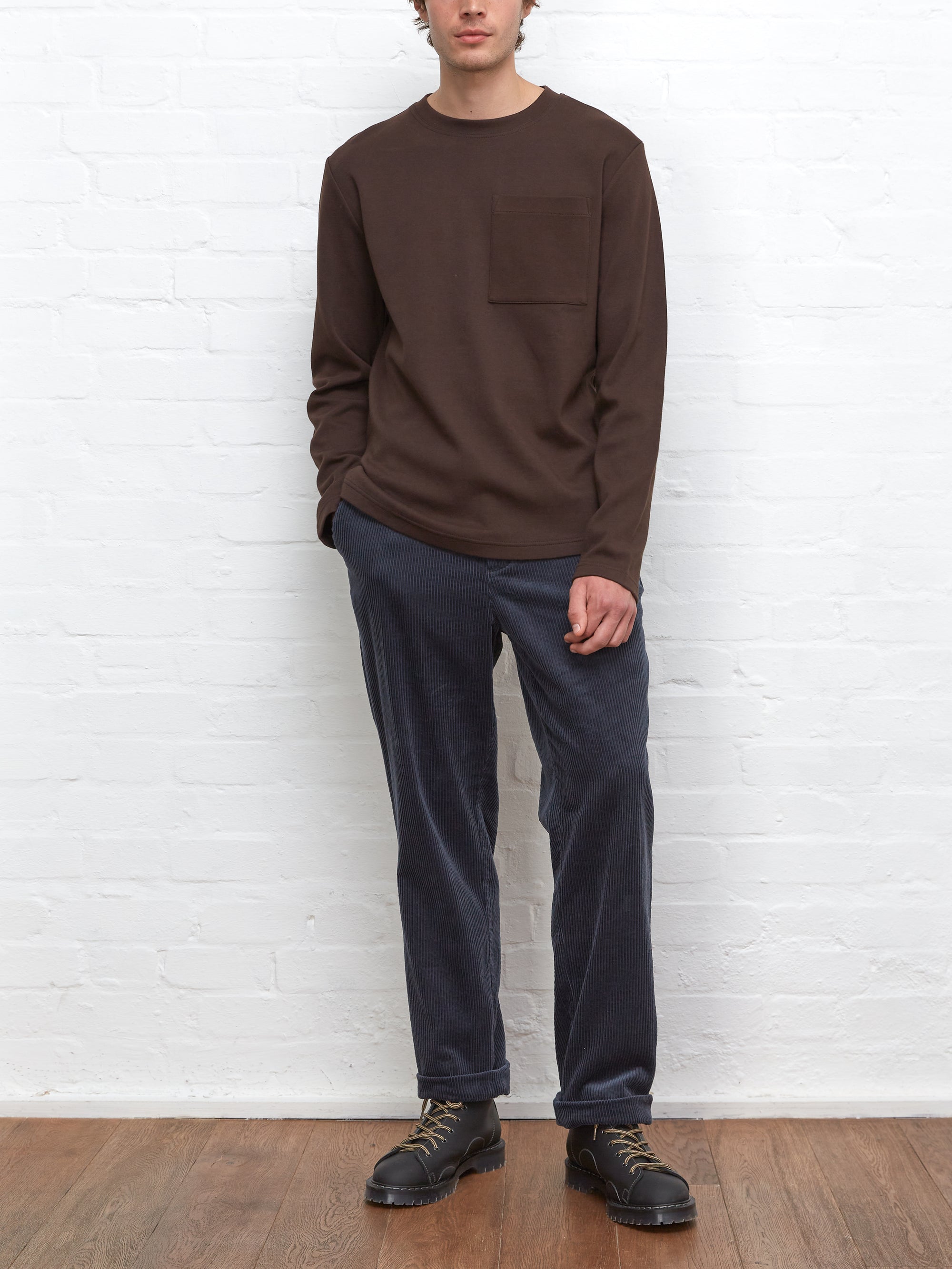 Heavy Long Sleeve T-Shirt Tavistock Chocolate Brown