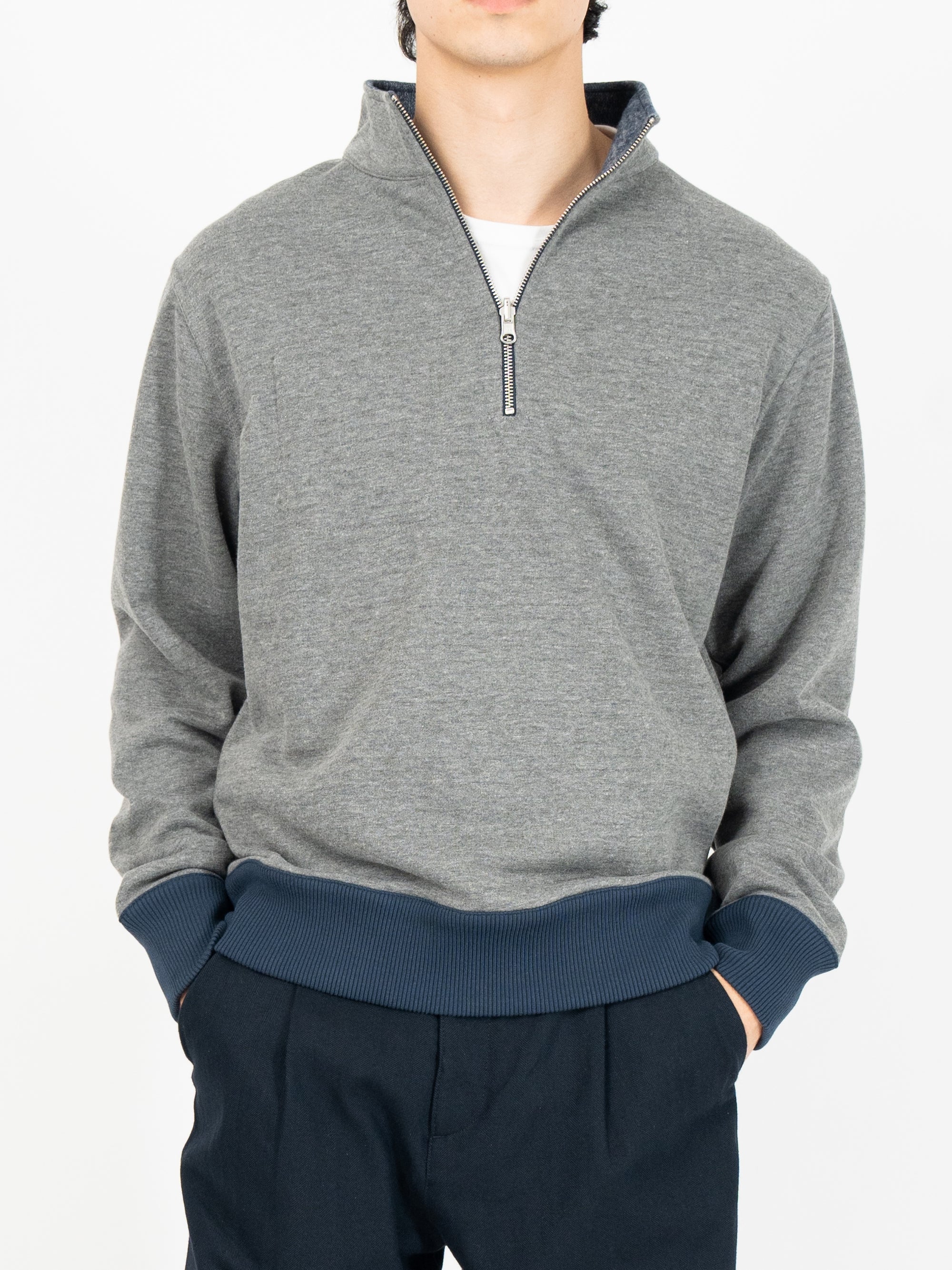 Reversible Half Zip Sweatshirt Edgware Charcoal/Navy