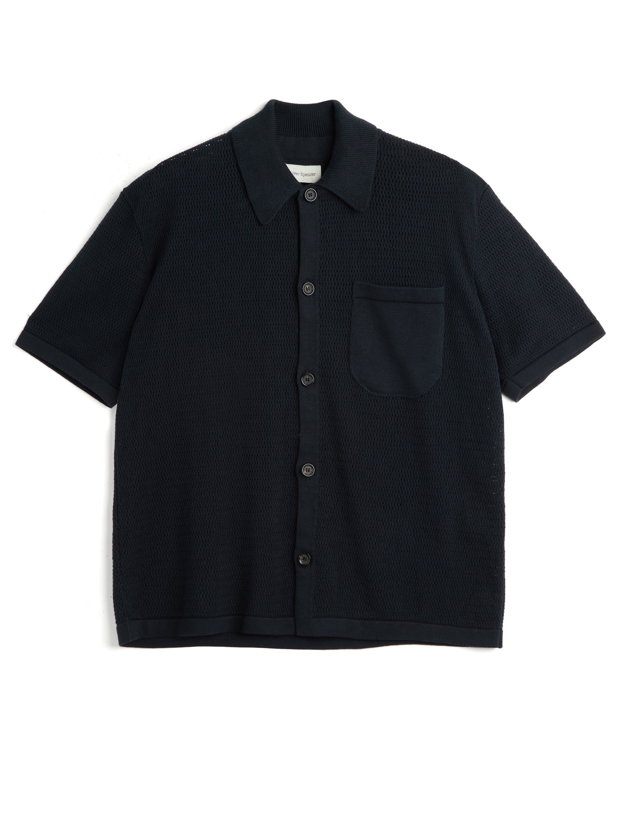 Short Sleeve Mawes Knitted Shirt Nicholson Navy