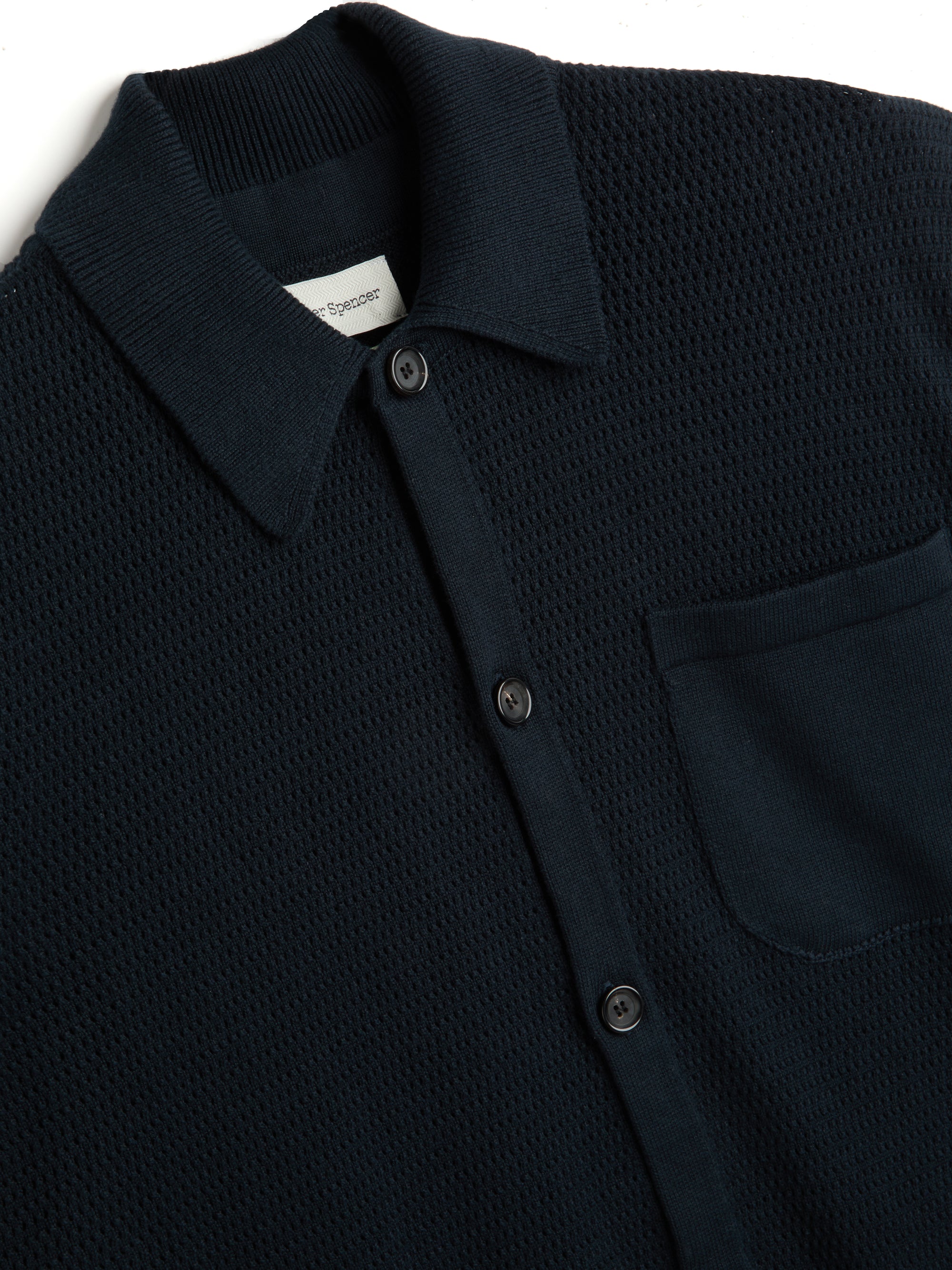 Short Sleeve Mawes Knitted Shirt Nicholson Navy