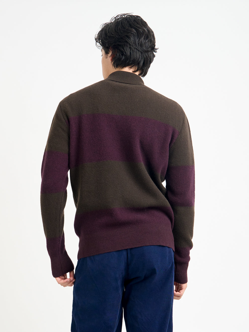Wren Knitted Polo Shirt Paxton Brown/Purple