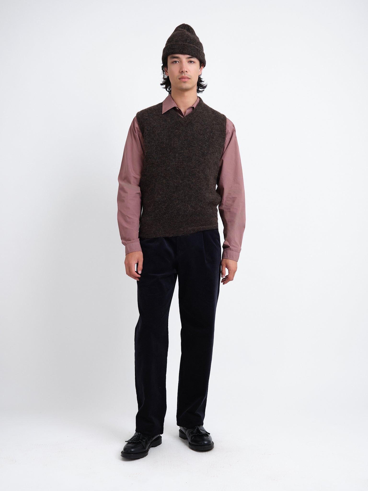 Graves V Neck Vest Brady Brown
