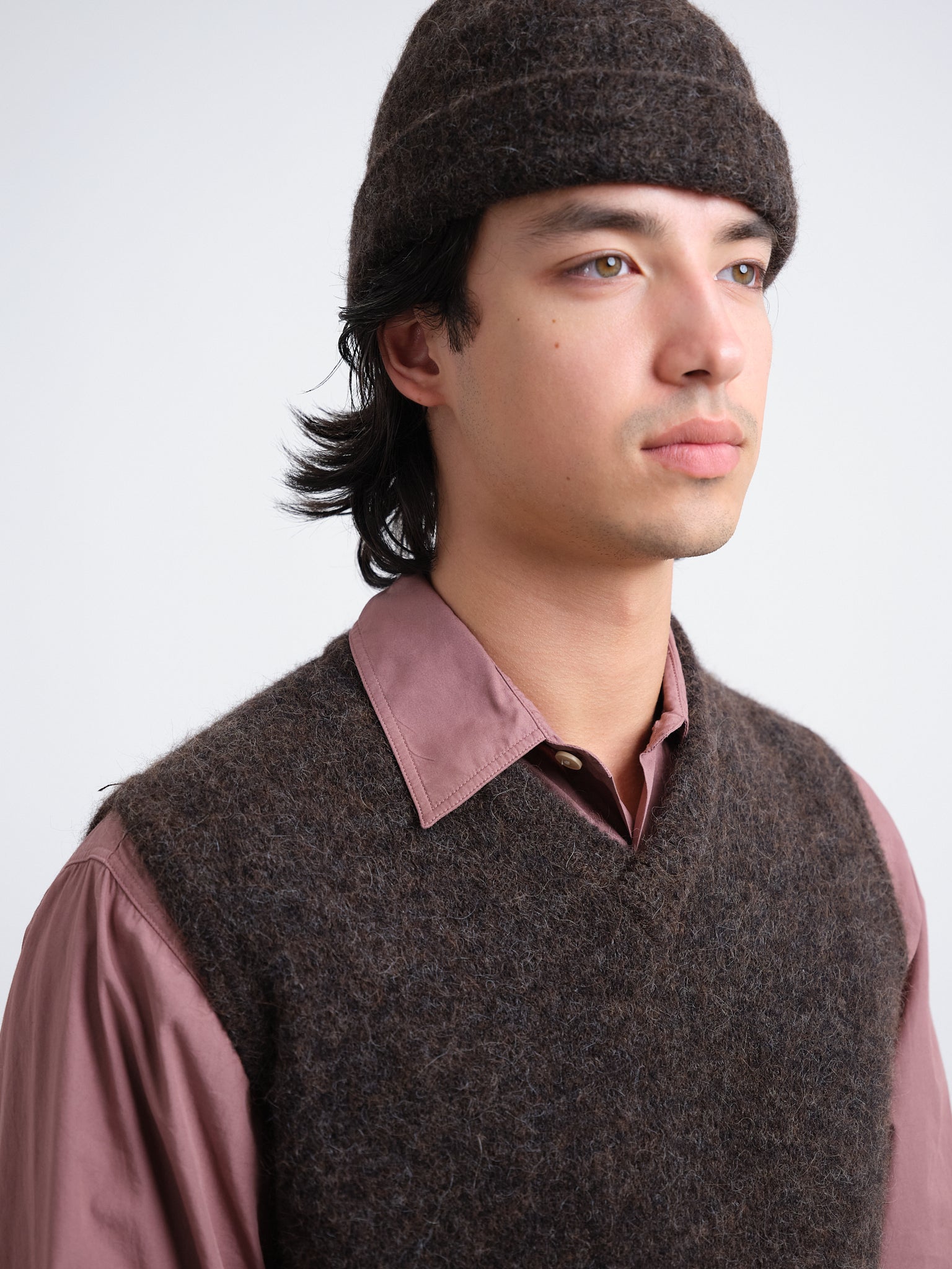 Graves V Neck Vest Brady Brown
