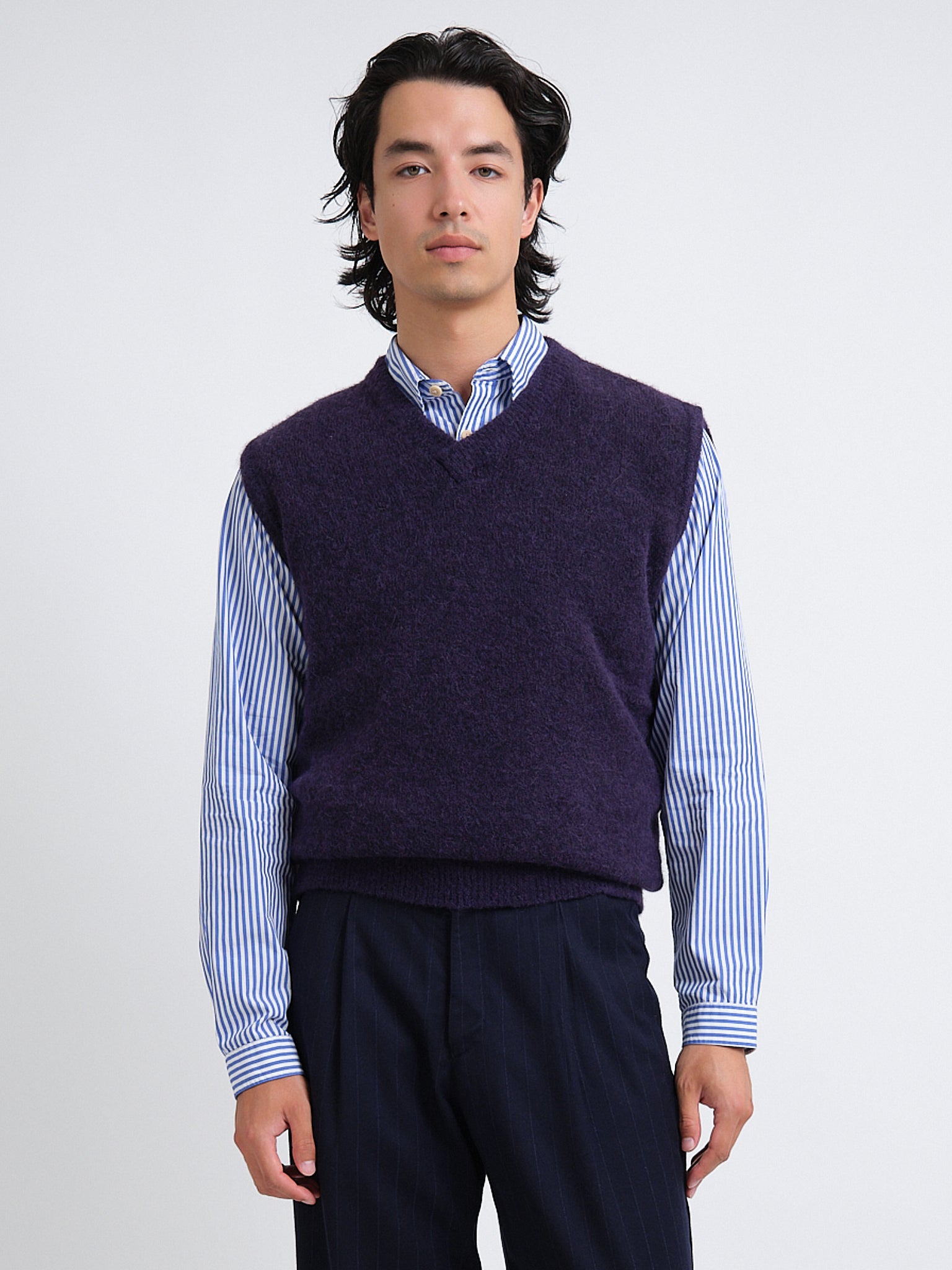 Graves V Neck Vest Brady Purple
