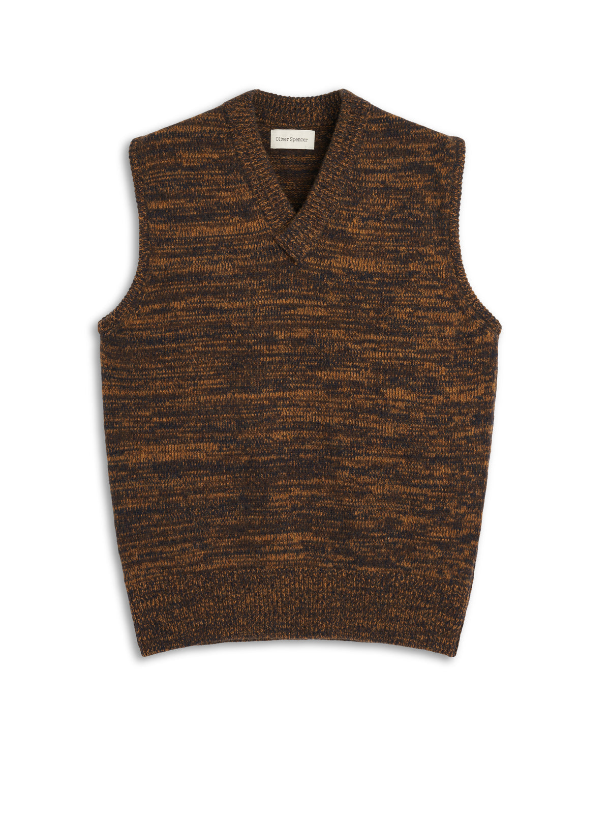 Graves V Neck Vest Flaxley Brown Multi