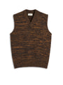 Graves V Neck Vest Flaxley Brown Multi