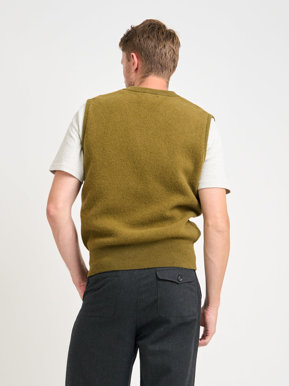 Graves V Neck Vest Hartwell Olive Green