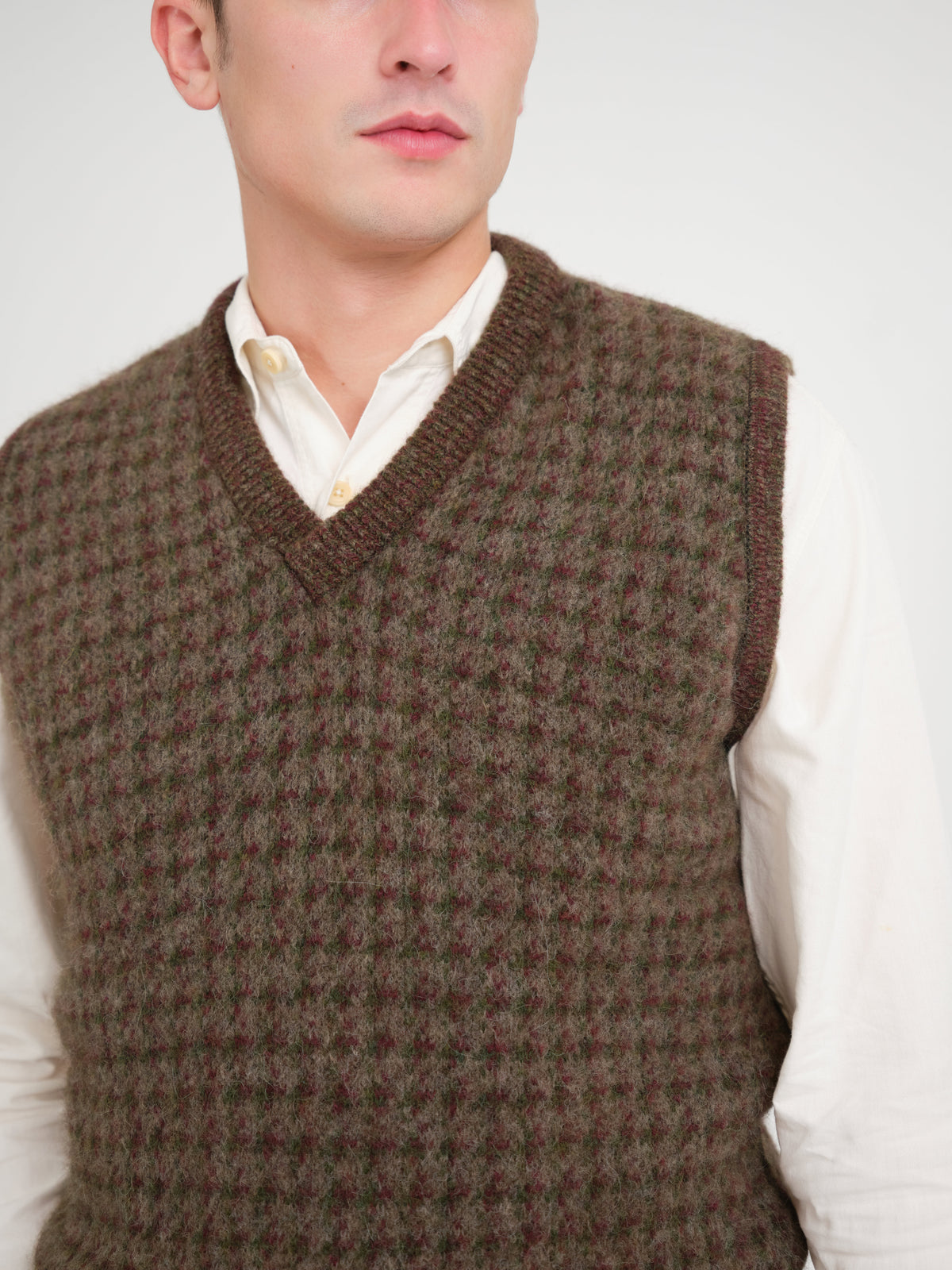 Graves V Neck Vest Lunsford Houndstooth Multi