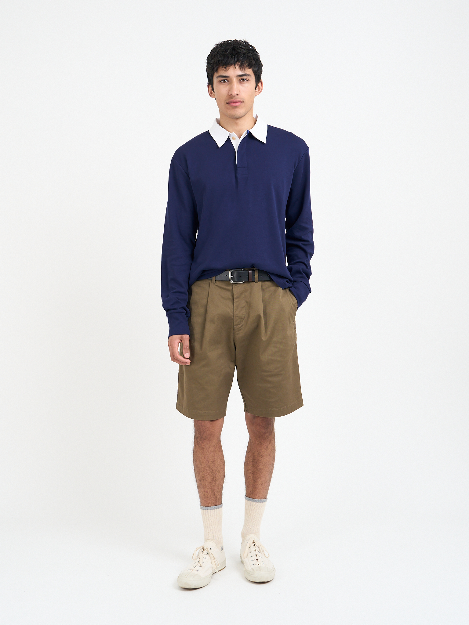 Heavy Long Sleeve Rugby Top Parton Indigo Blue