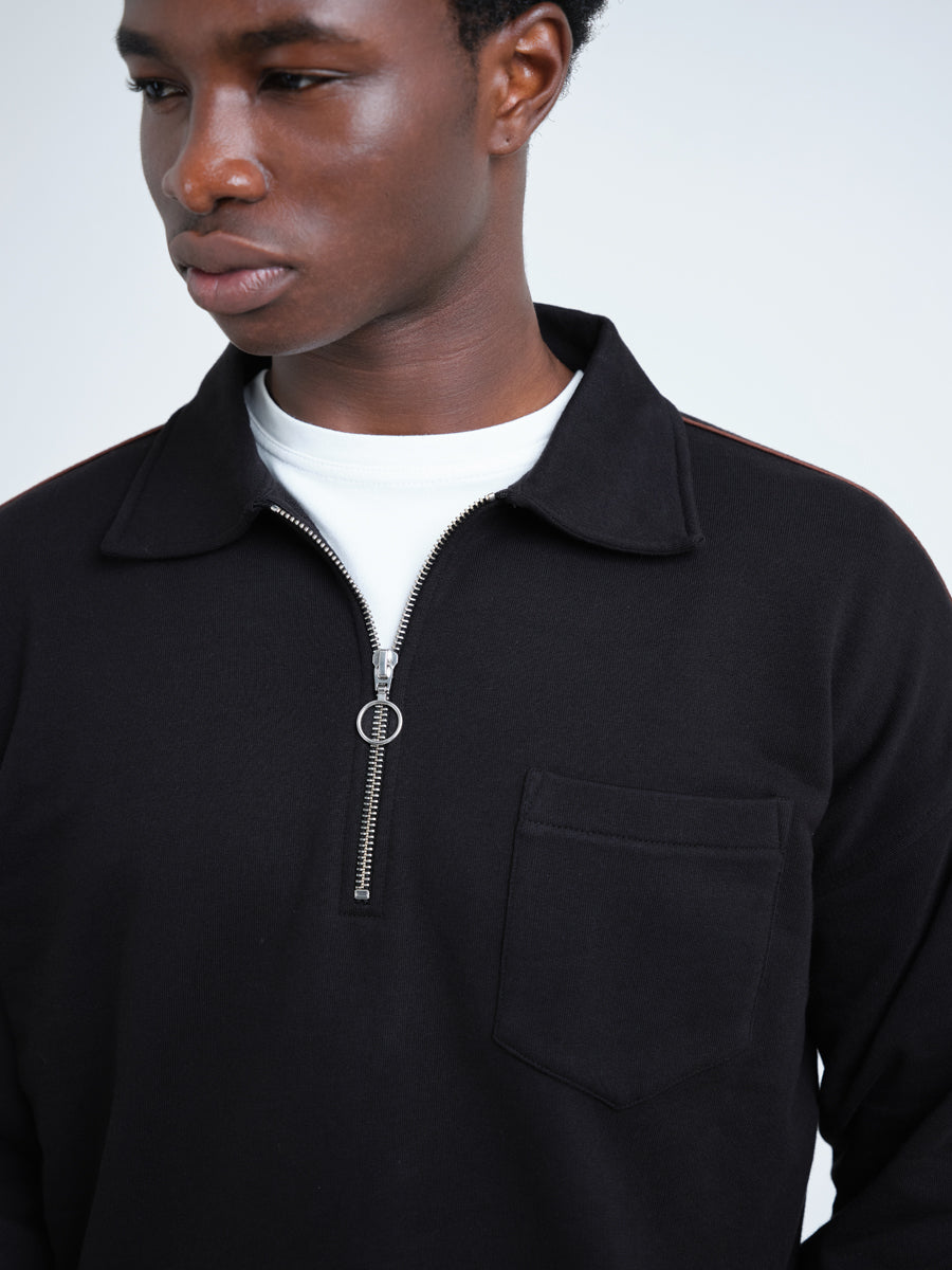 Lorimer Half Zip Sweatshirt Harker Black