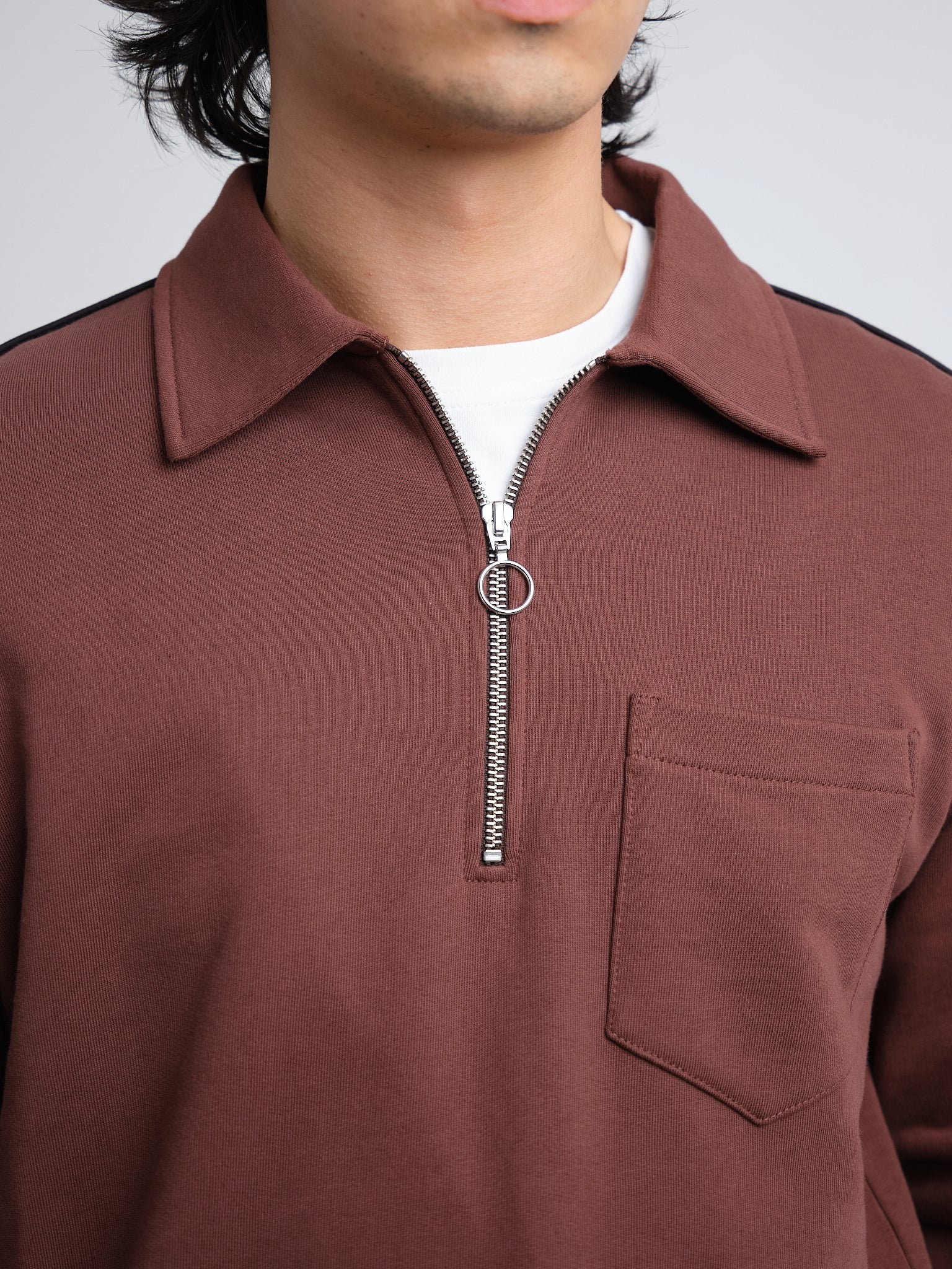 Lorimer Half Zip Sweatshirt Harker Brown