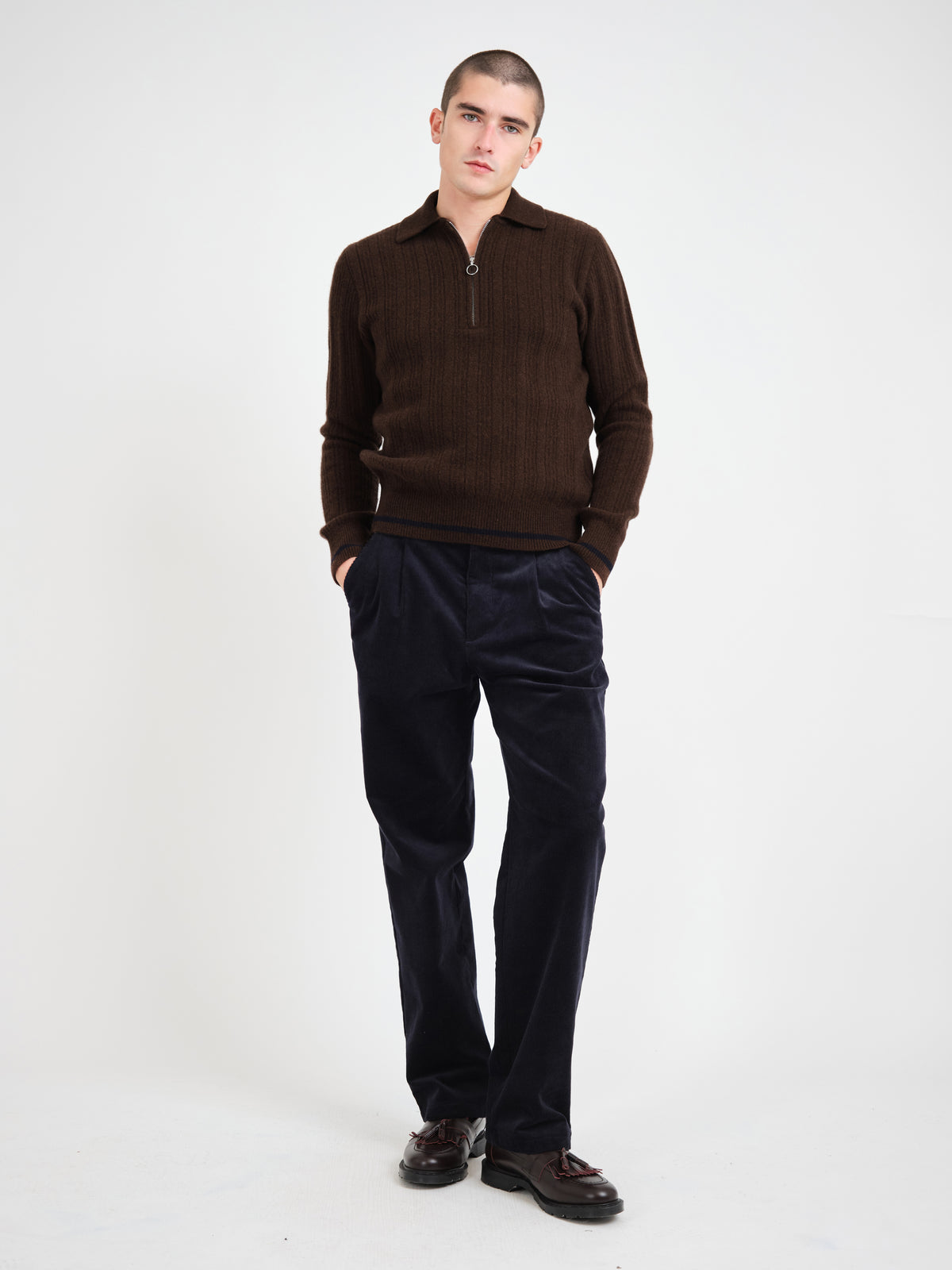 Brice Half Zip Jumper Darlington Brown