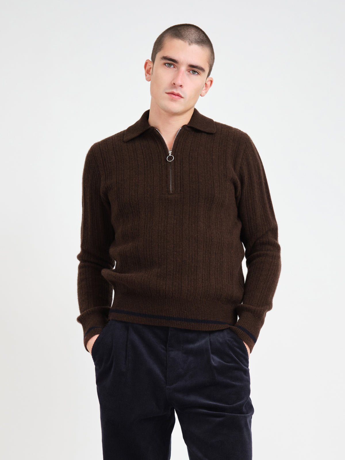 Brice Half Zip Jumper Darlington Brown