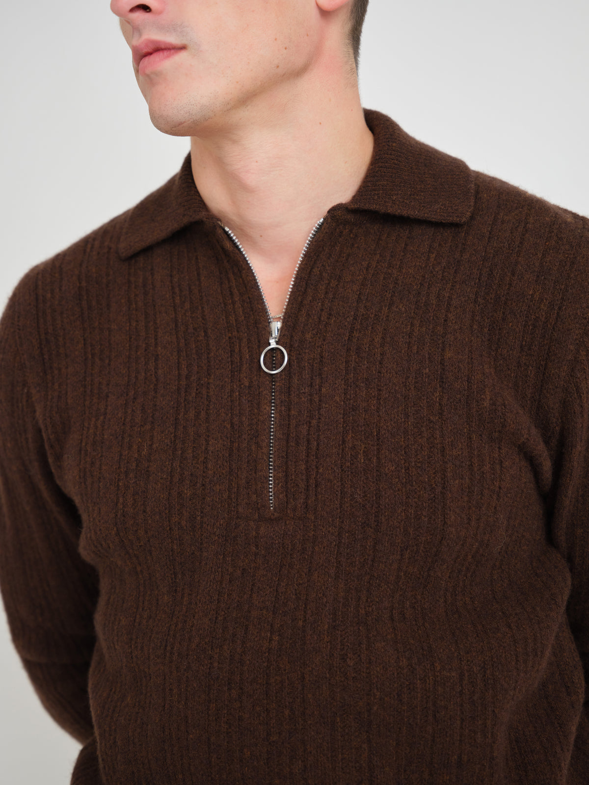 Brice Half Zip Jumper Darlington Brown