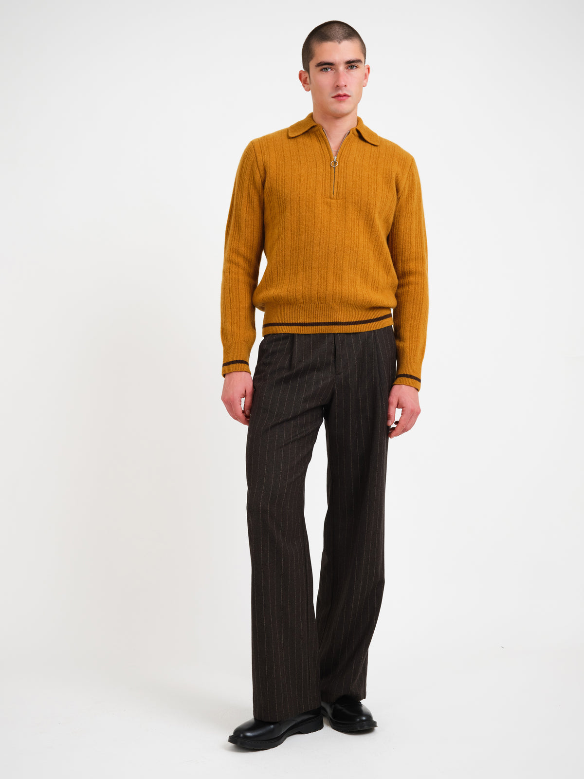 Brice Half Zip Jumper Darlington Yellow Ochre