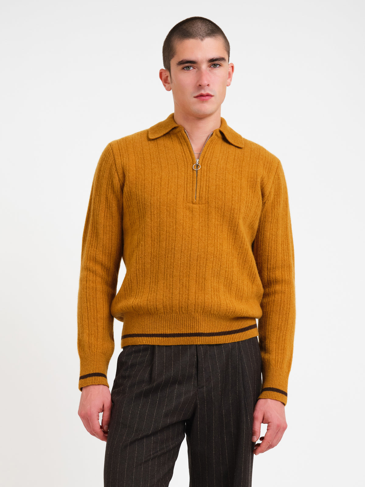 Brice Half Zip Jumper Darlington Yellow Ochre