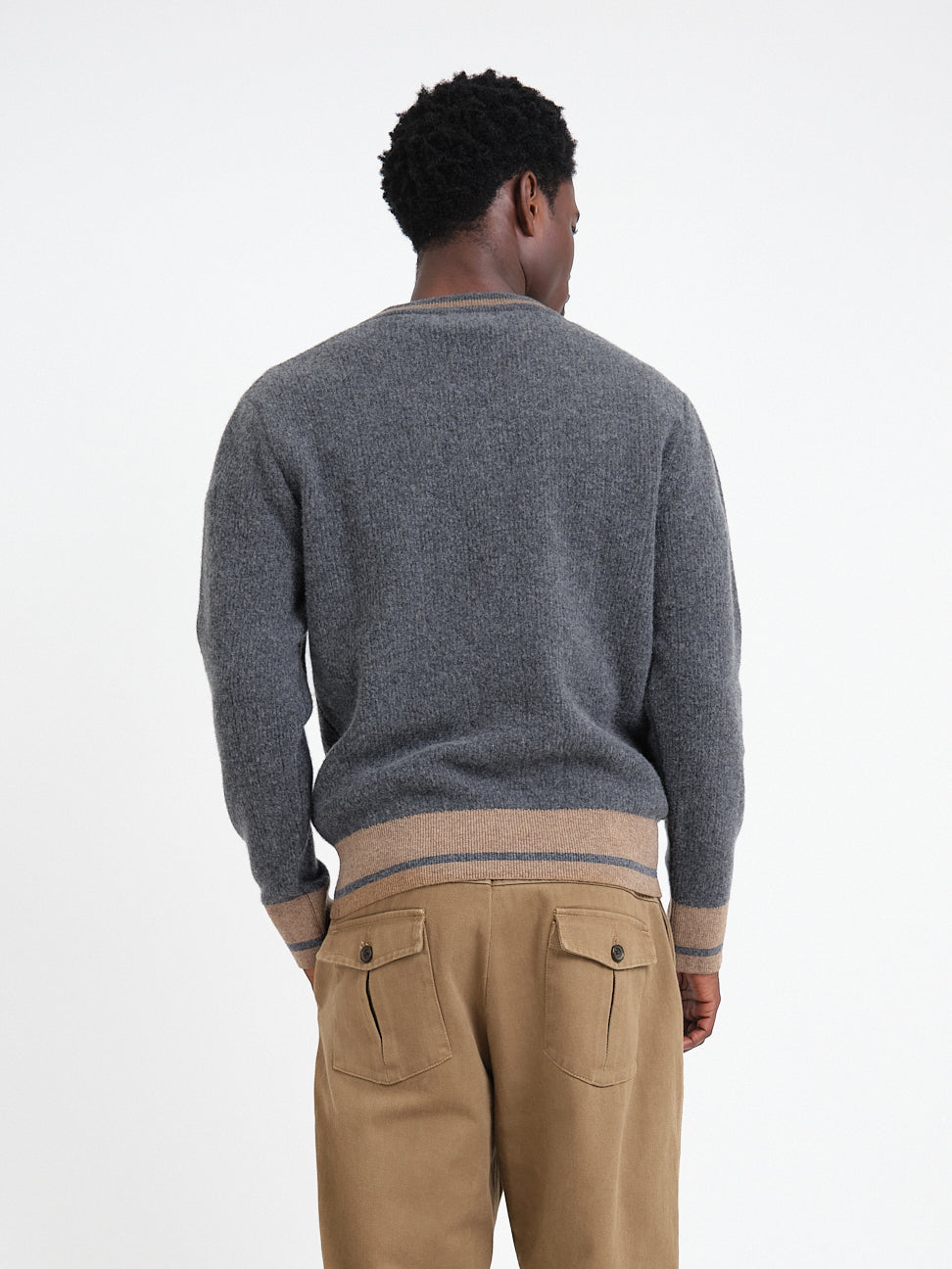 Hawes V Neck Jumper Colvin Charcoal