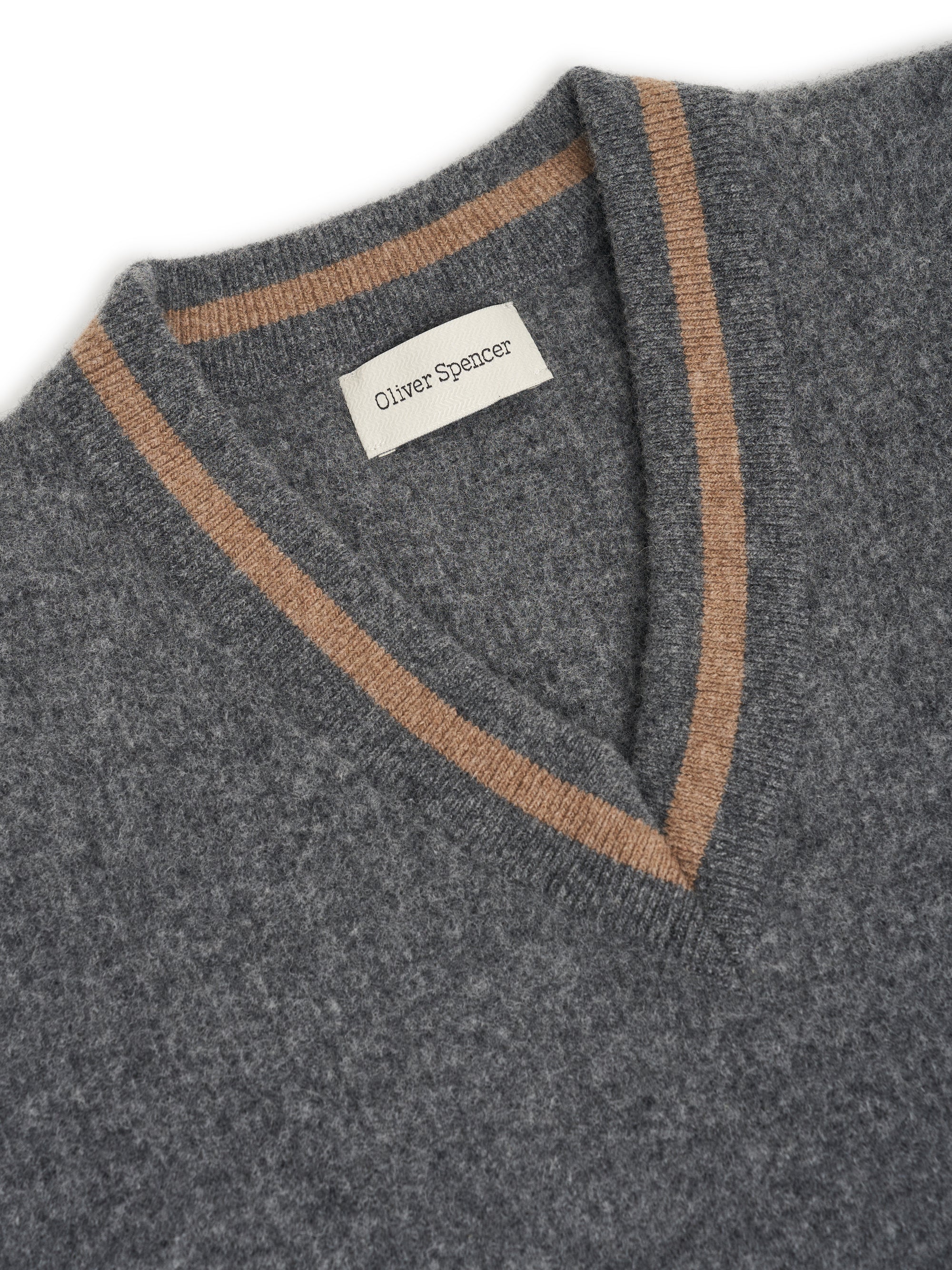 Hawes V Neck Jumper Colvin Charcoal
