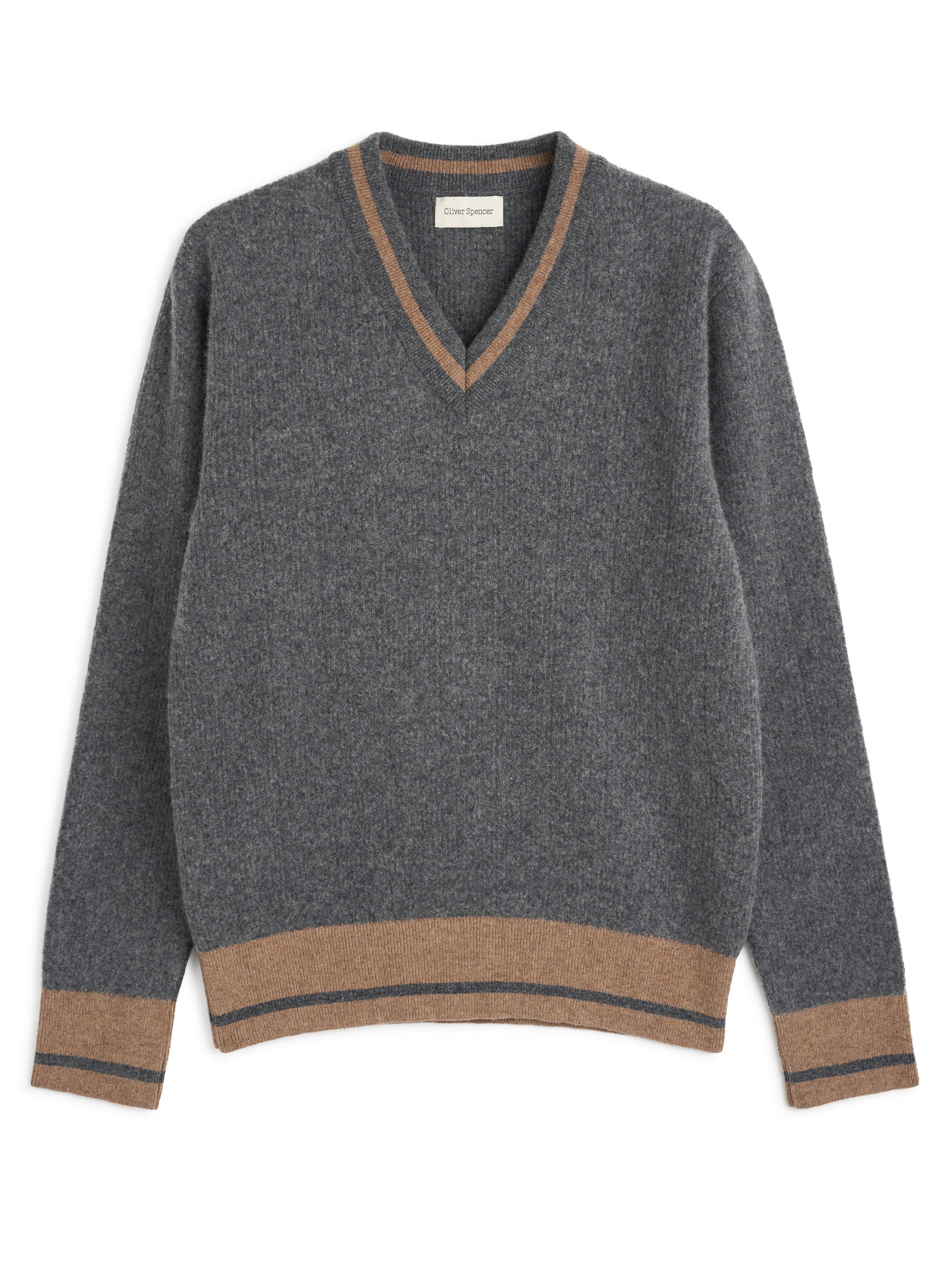 Hawes V Neck Jumper Colvin Charcoal