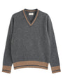 Hawes V Neck Jumper Colvin Charcoal