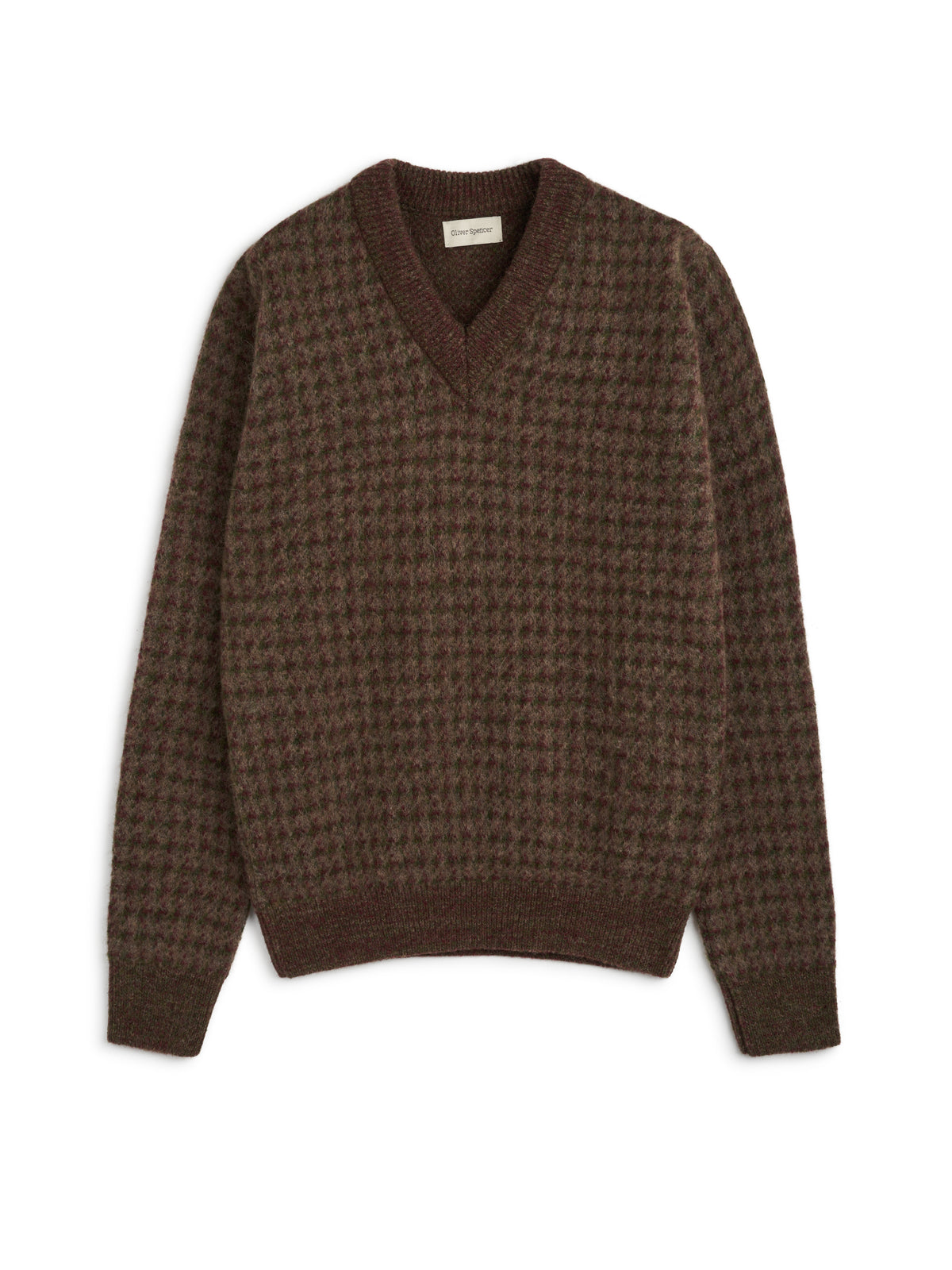 Hawes V Neck Jumper Lunsford Houndstooth Multi