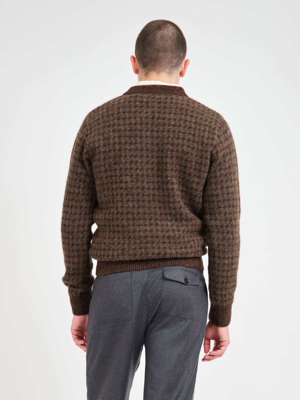 Hawes V Neck Jumper Lunsford Houndstooth Multi