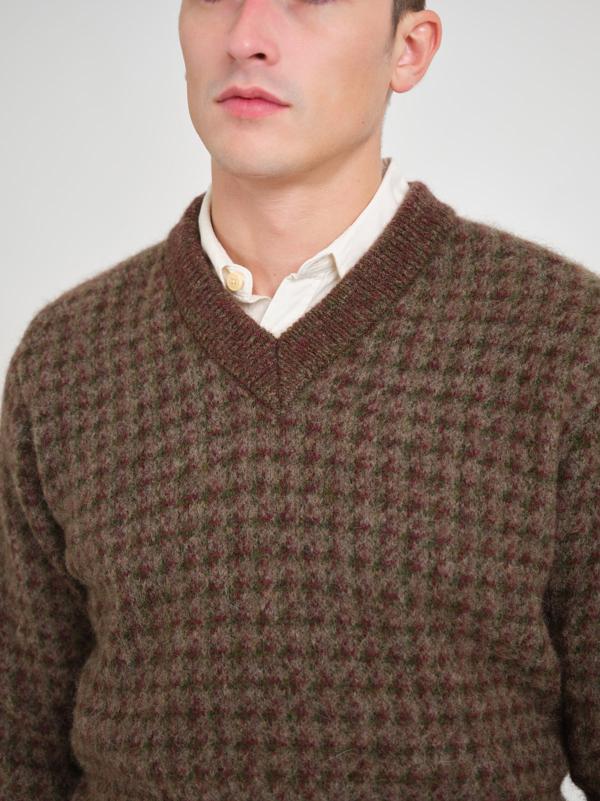 Hawes V Neck Jumper Lunsford Houndstooth Multi