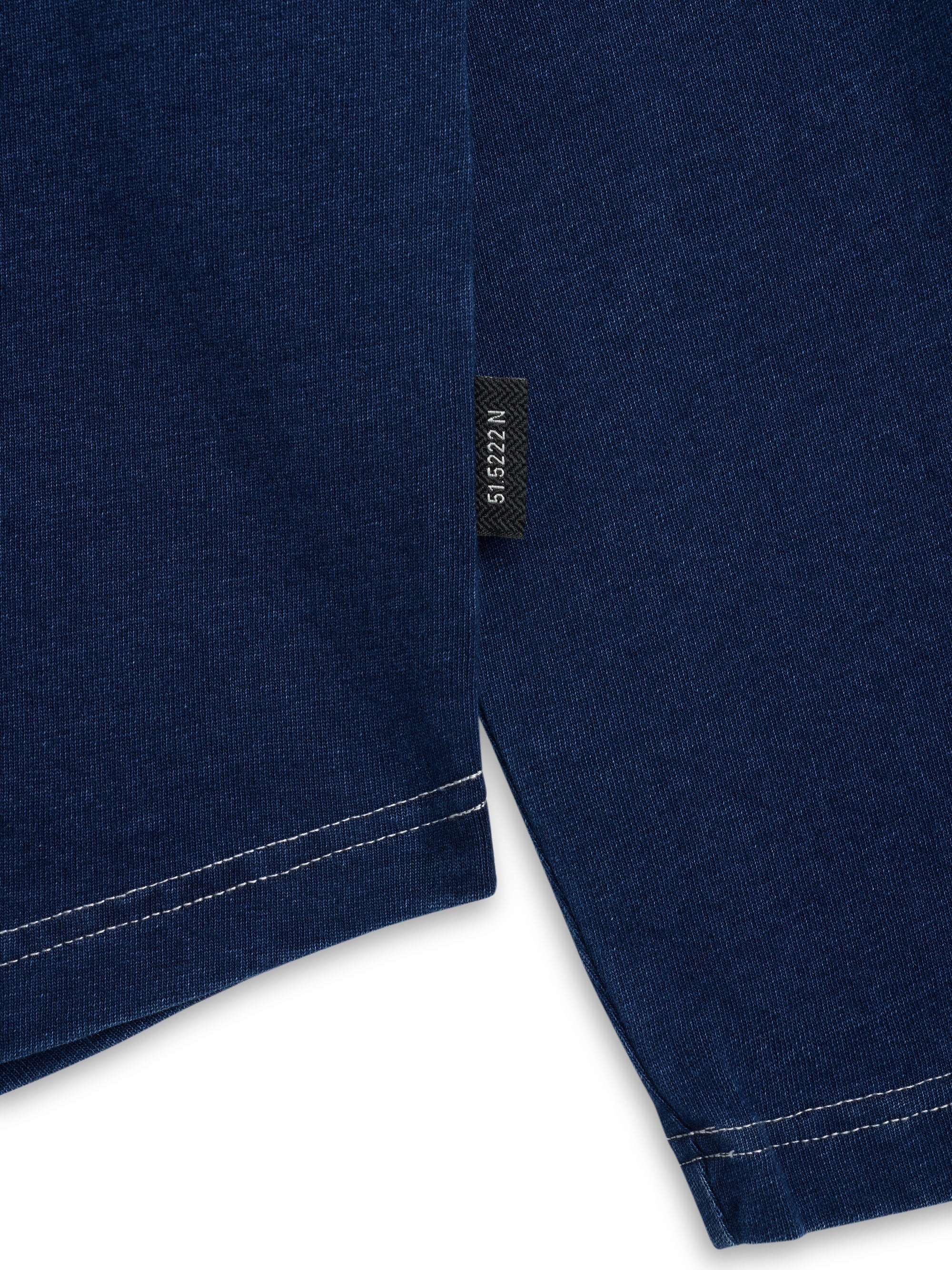 Mersey Long Sleeve Polo Shirt Hickman Indigo Rinse