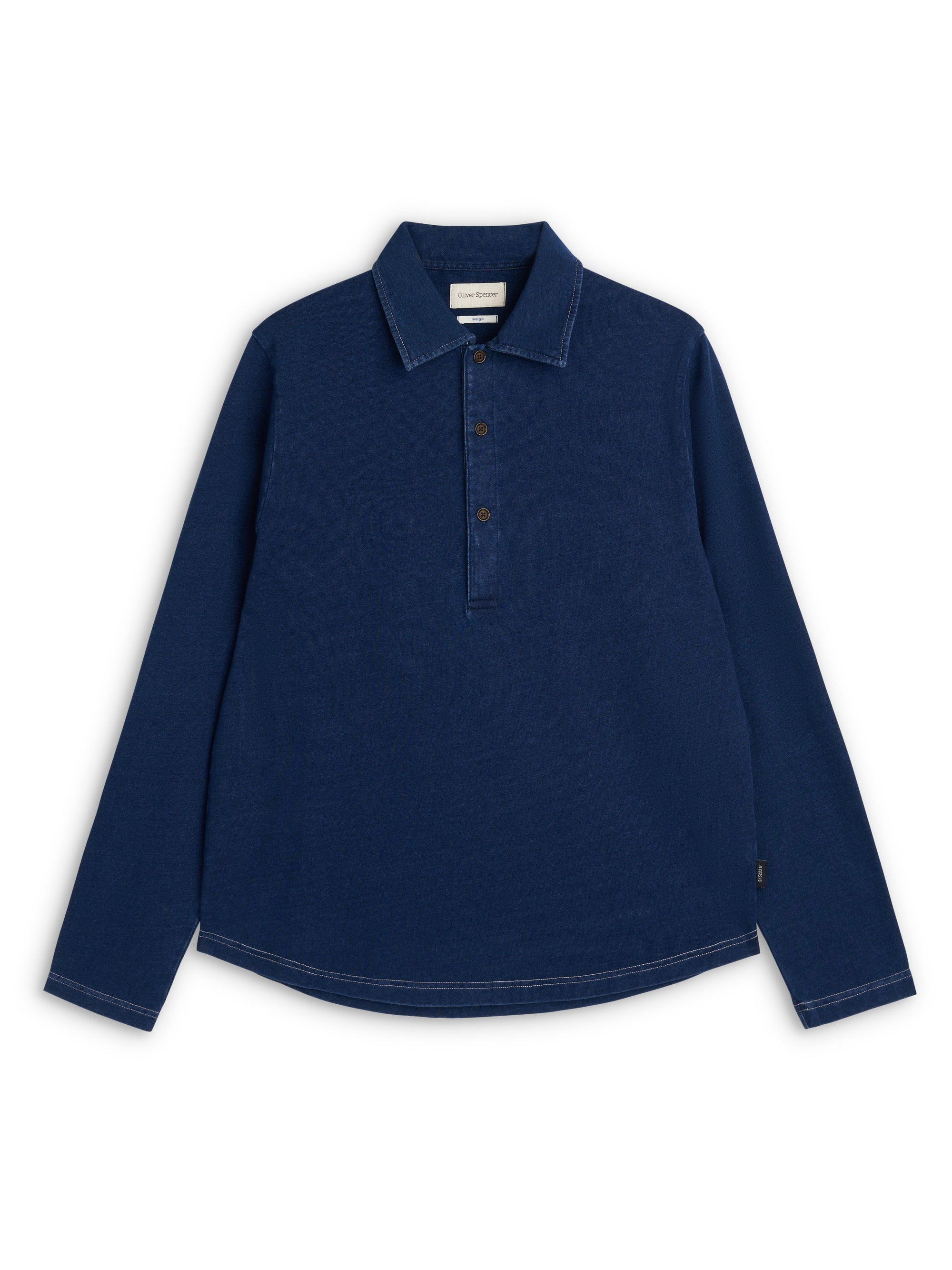 Mersey Long Sleeve Polo Shirt Hickman Indigo Rinse