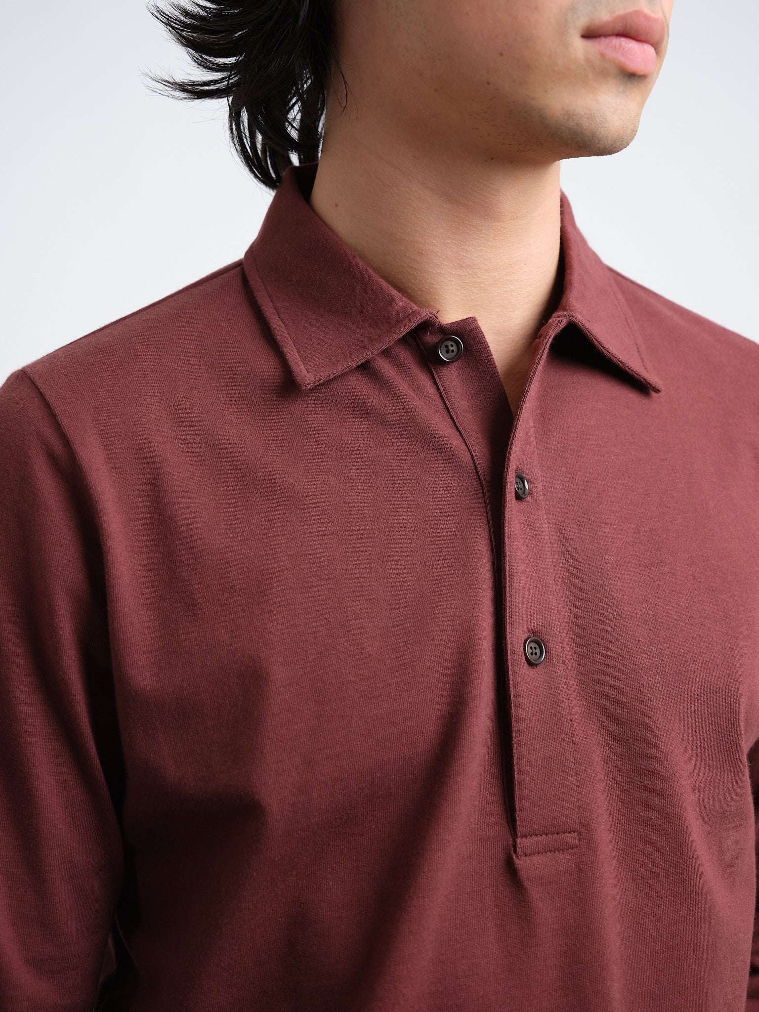 Mersey Long Sleeve Polo Shirt Parton Maroon