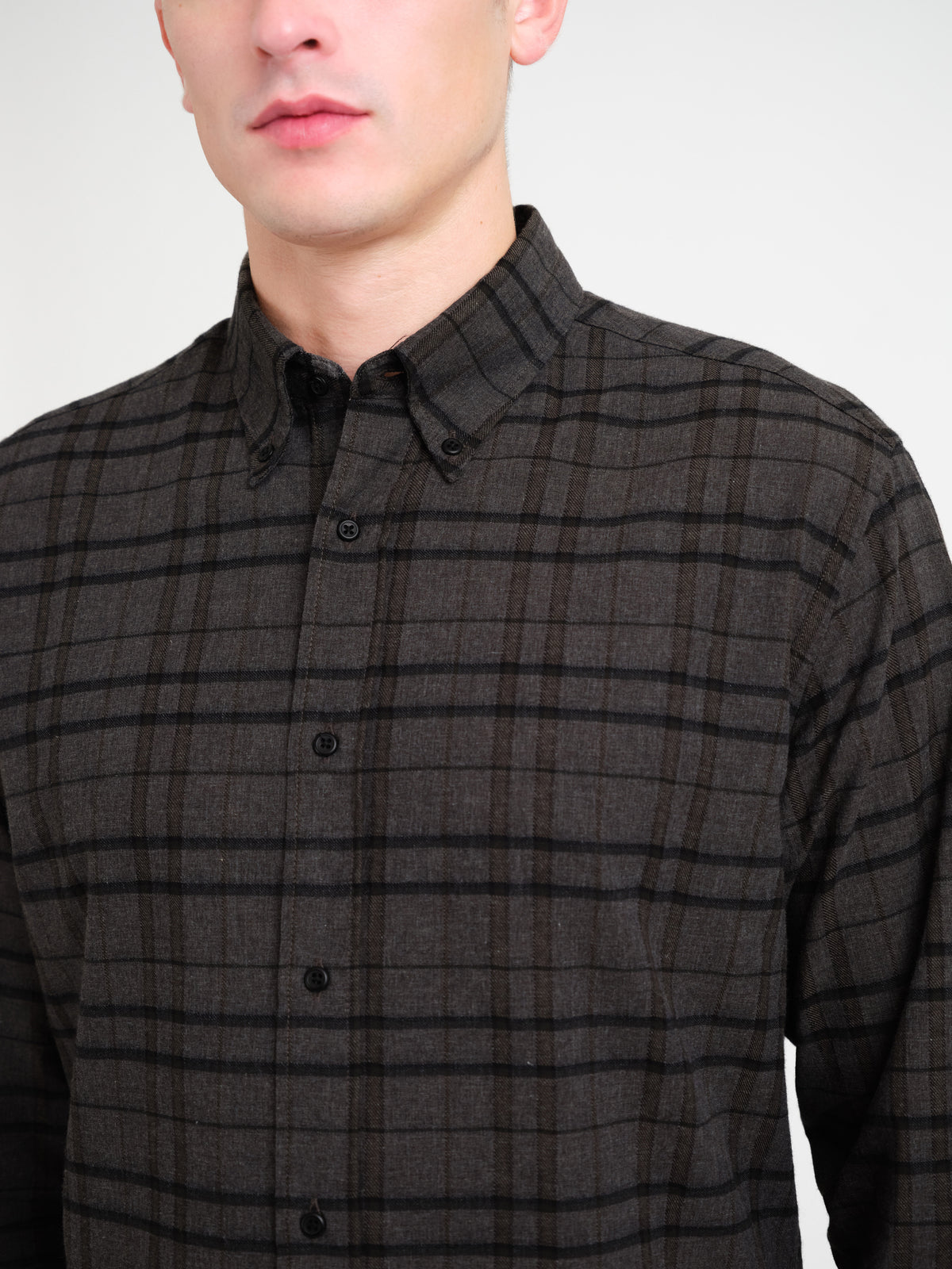 Brook Button Down Shirt Briggs Grey Check