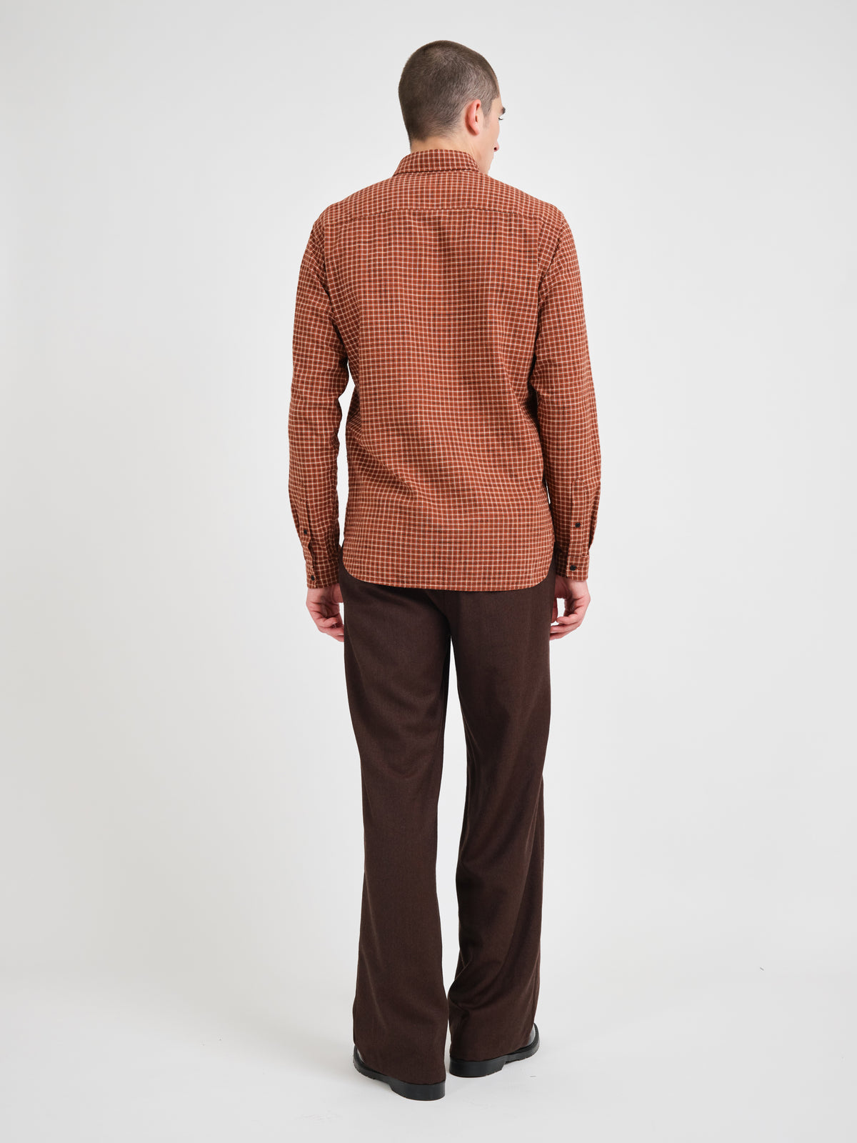 Brook Button Down Shirt Fairport Rust Check