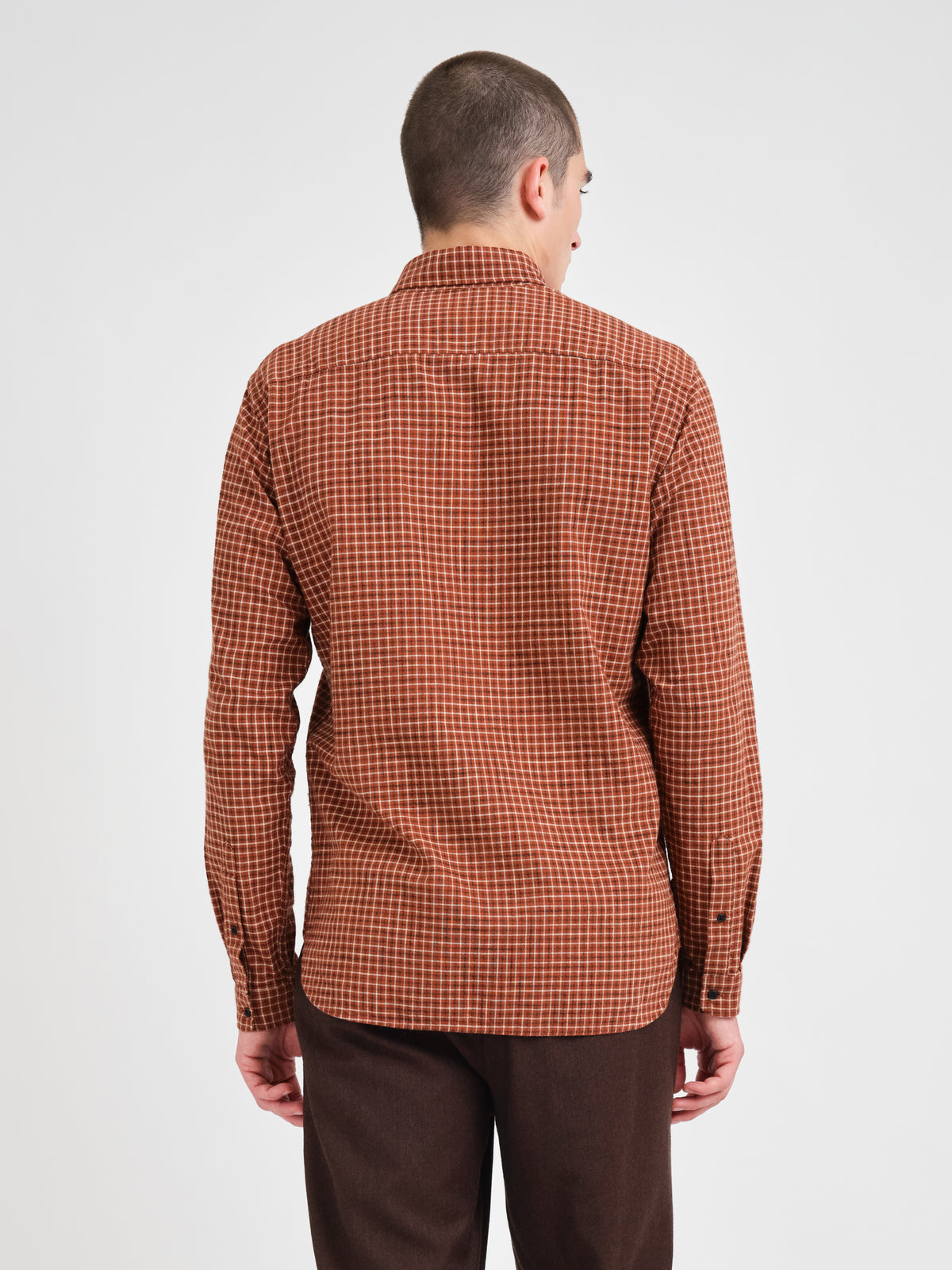 Brook Button Down Shirt Fairport Rust Check