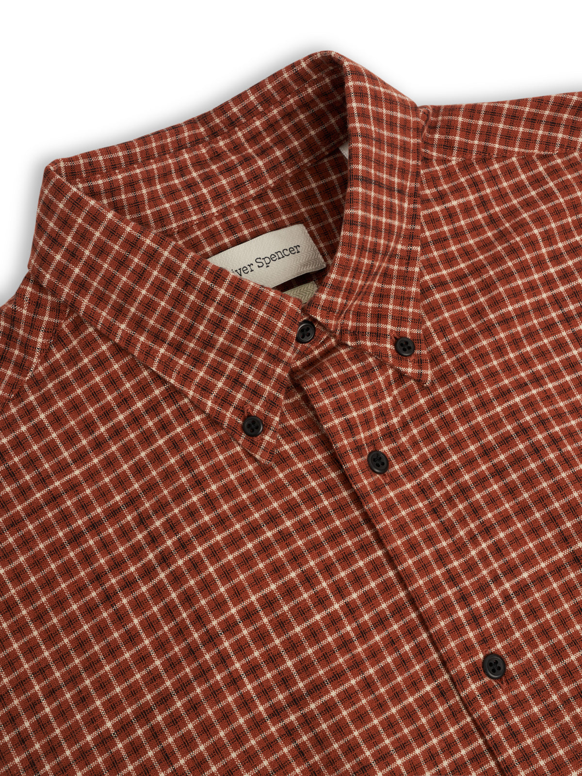 Brook Button Down Shirt Fairport Rust Check