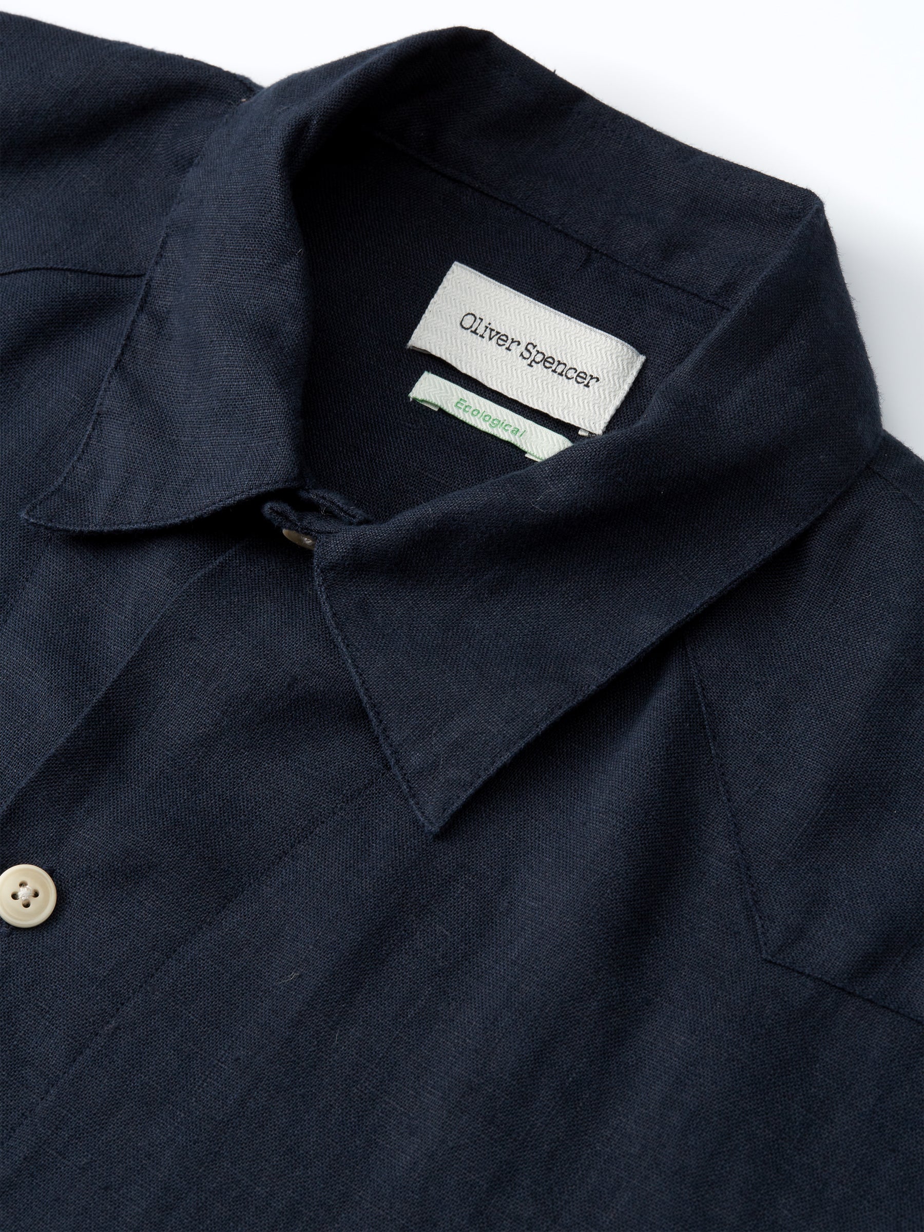 Cuban Short Sleeve Shirt Padworth Navy – Oliver Spencer