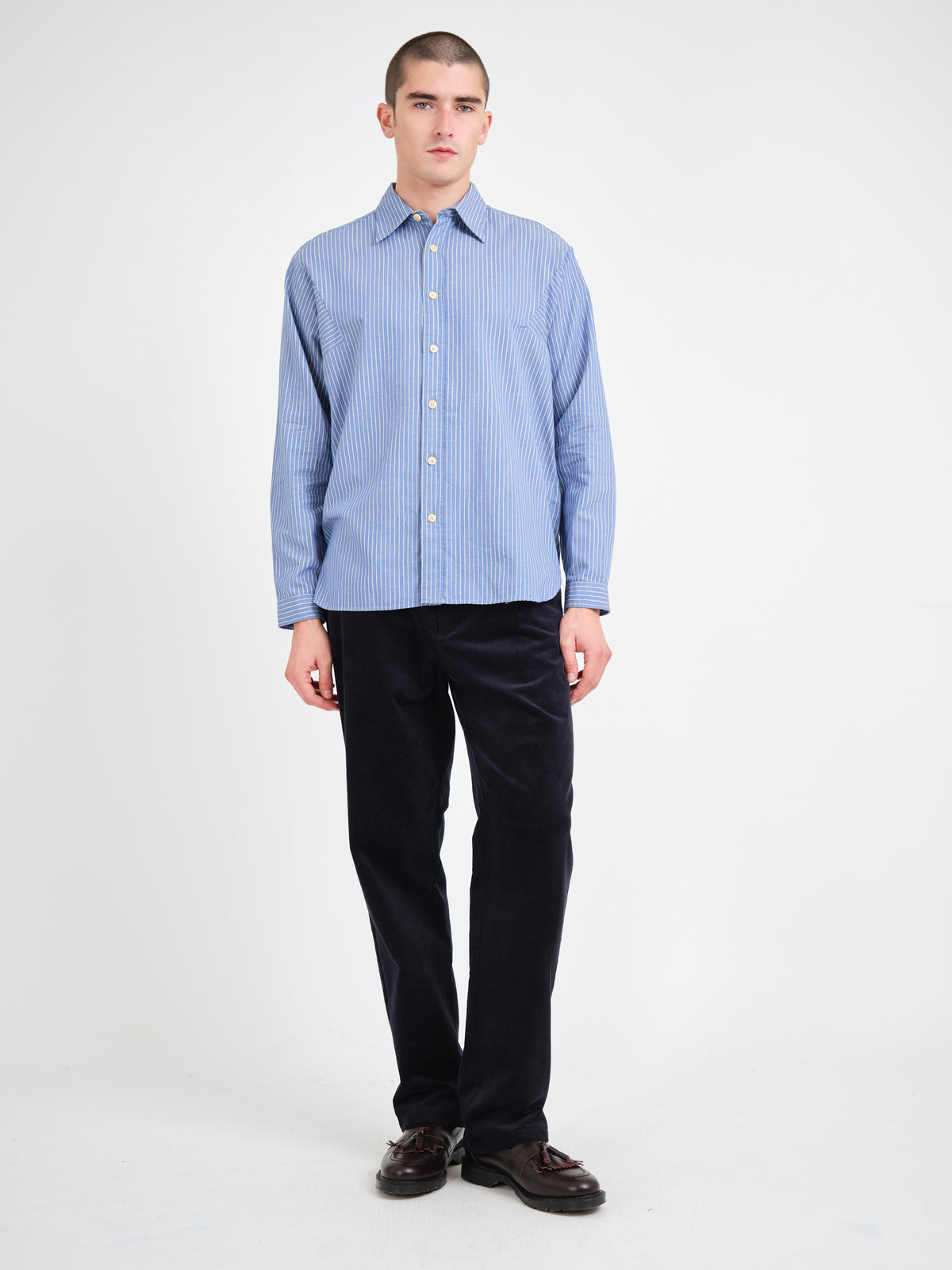Garrison Loose Fit Shirt Macon Blue Stripe