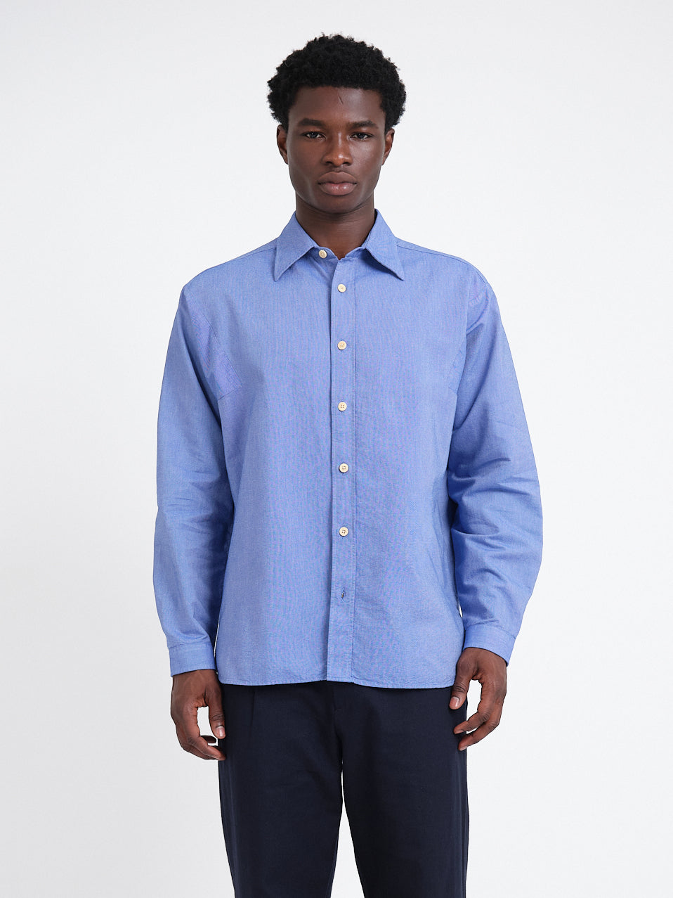 Garrison Long Sleeve Shirt (Loose Fit) Mckenzie Blue