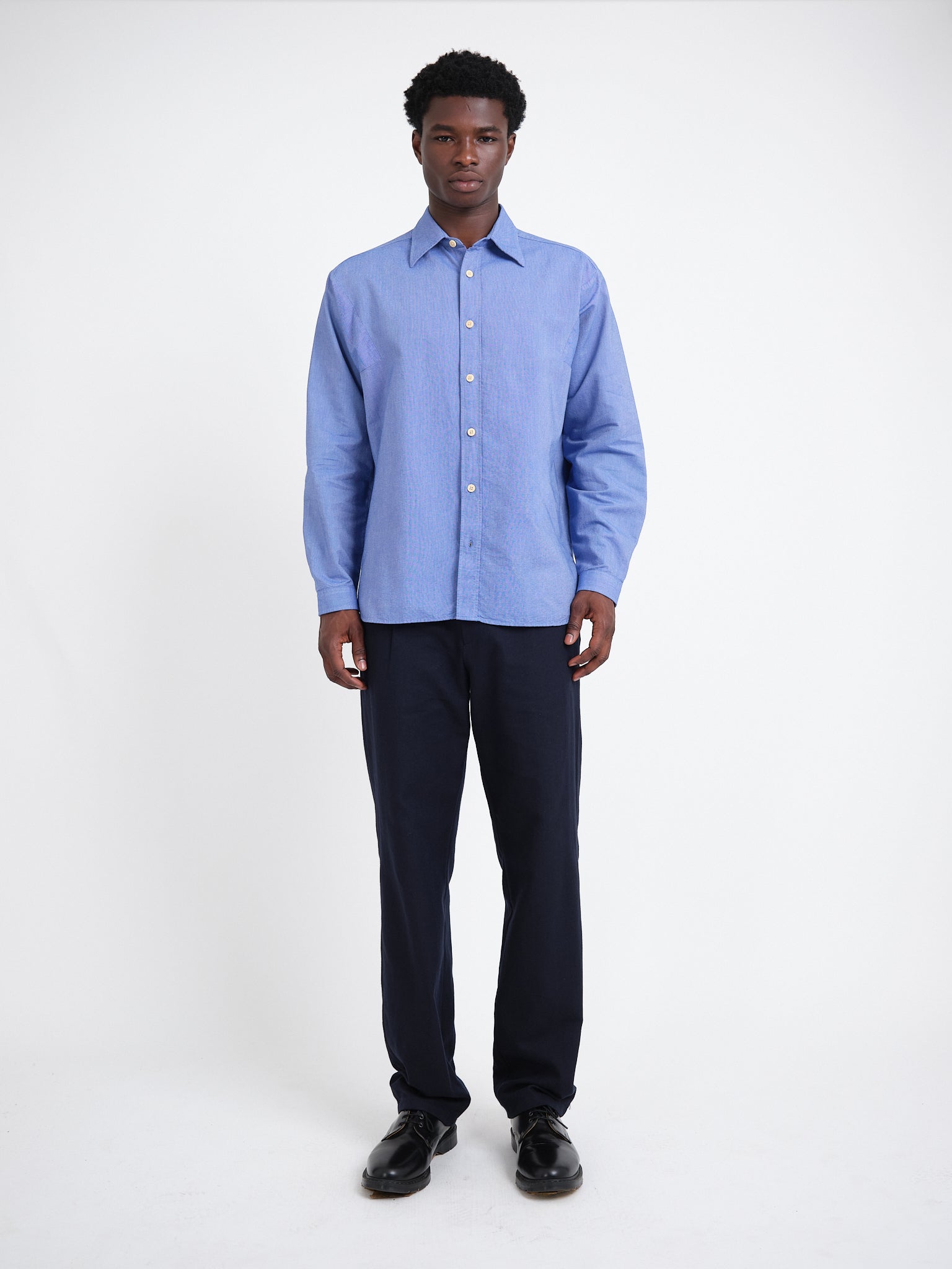 Garrison Long Sleeve Shirt (Loose Fit) Mckenzie Blue