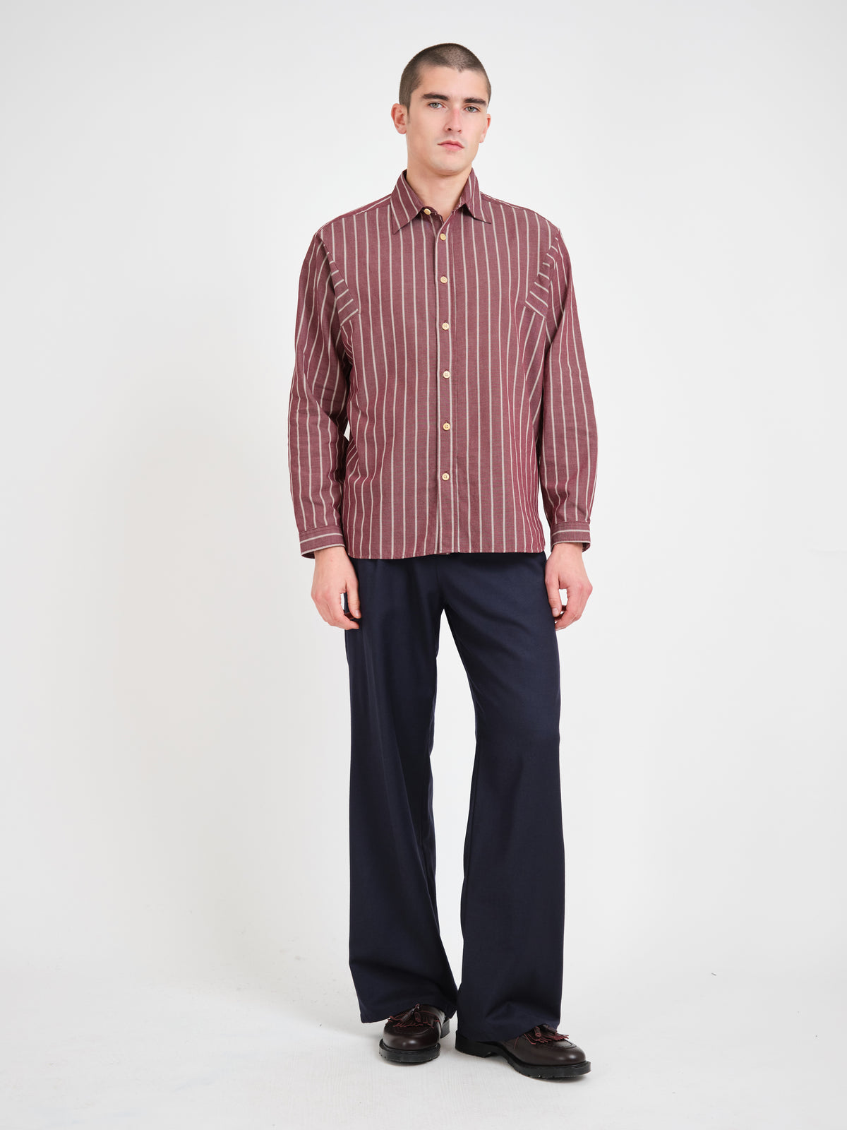 Garrison Loose Fit Shirt Oberst Red Stripe
