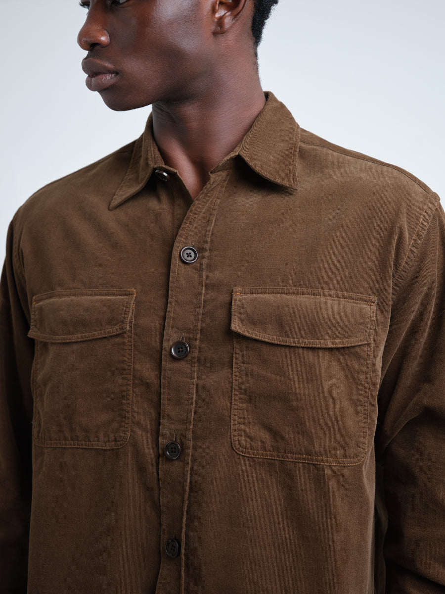 Penryn Overshirt (Loose Fit) Mersey Cord Caramel Brown