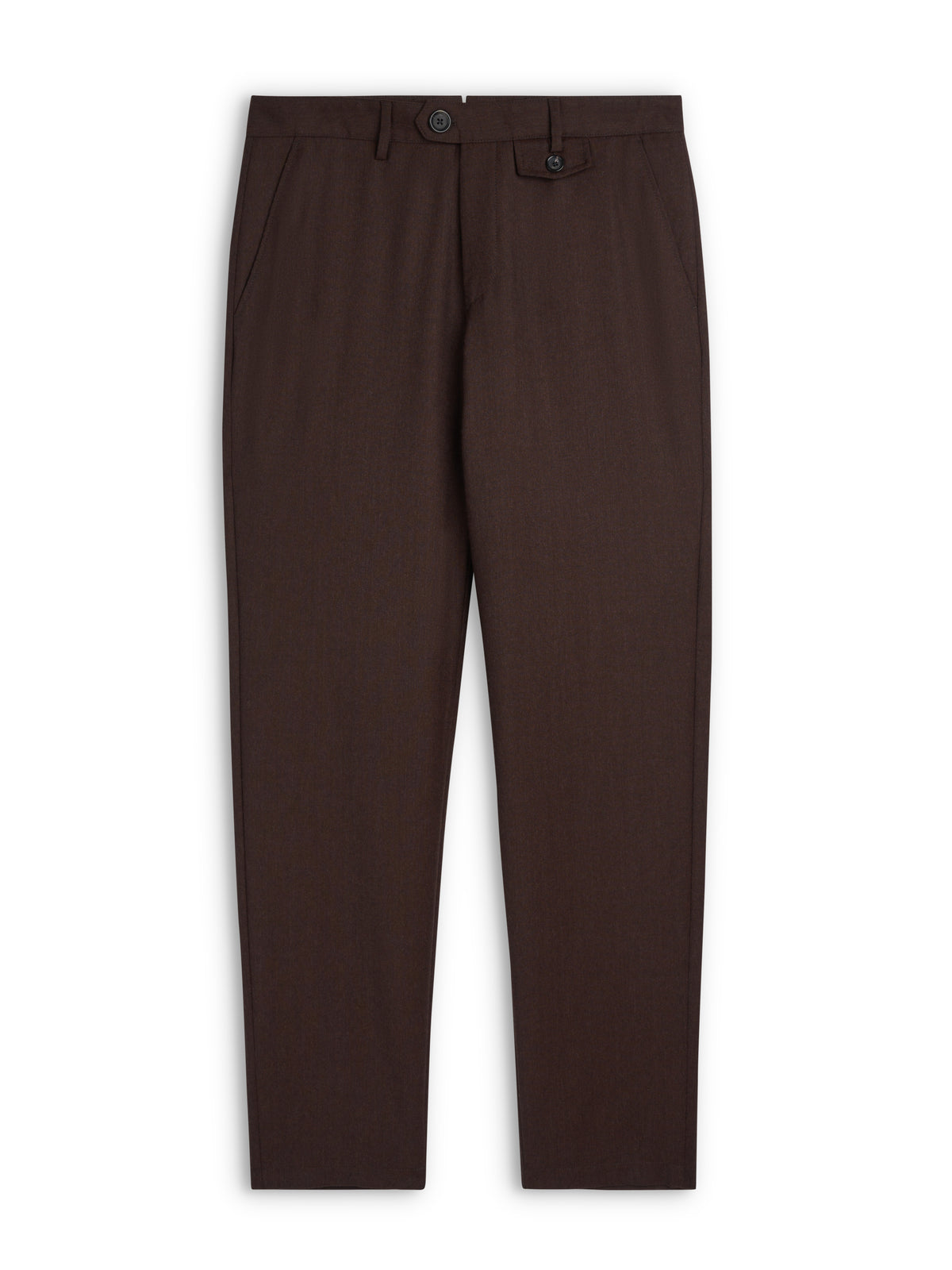 Fishtail Tapered Leg Trousers Jara Flannel Chestnut Brown