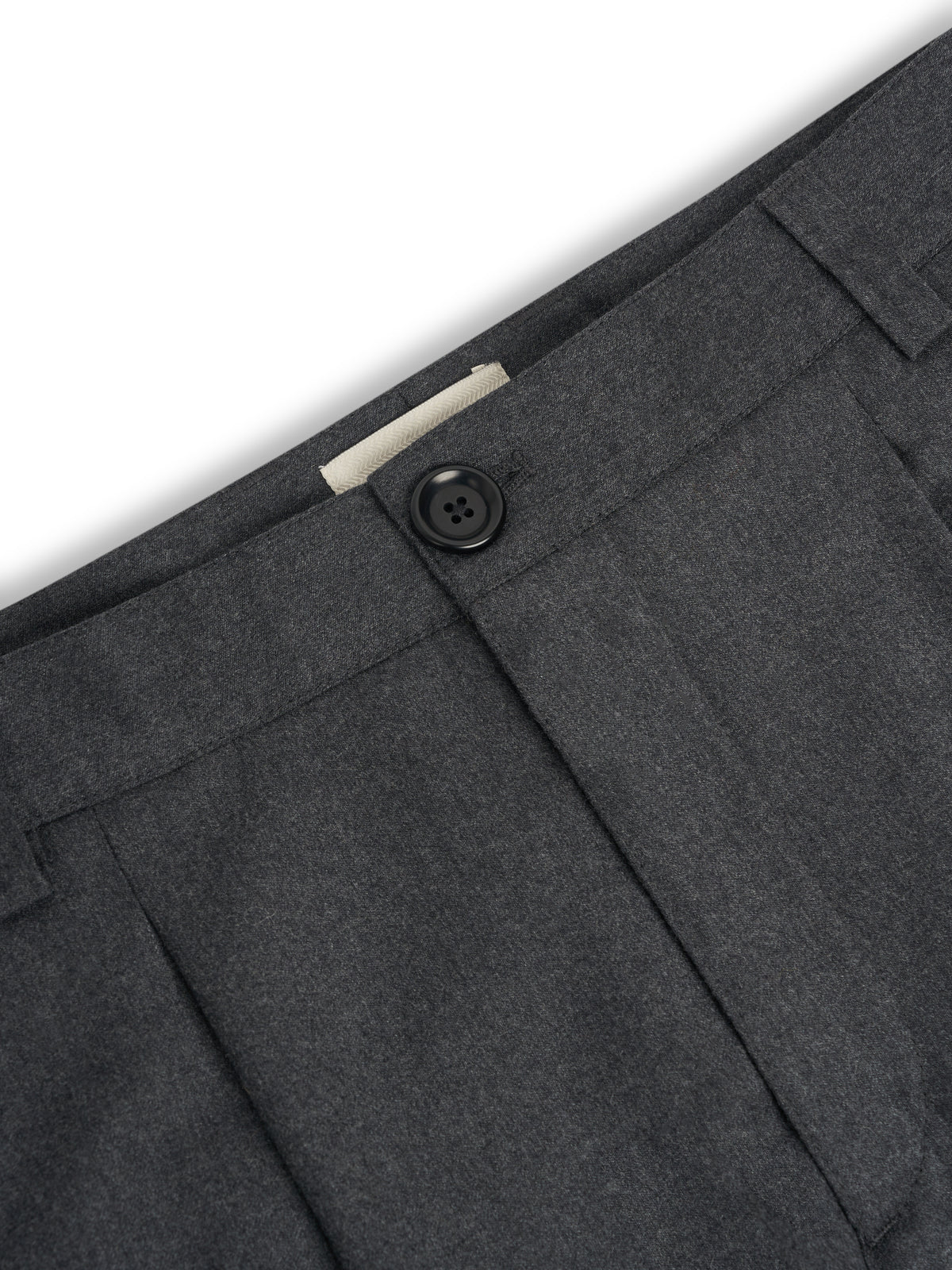 Morton Pleated Trousers Avalon Flannel Charcoal