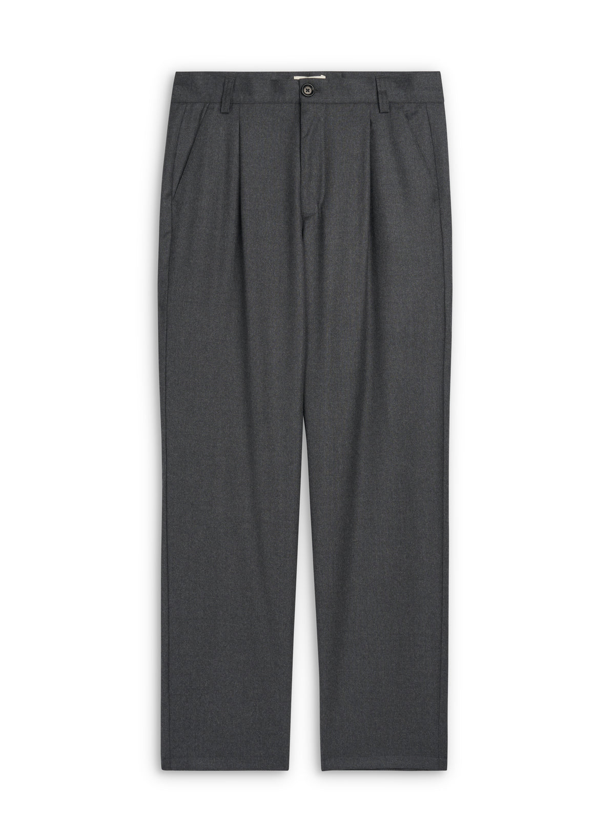 Morton Pleated Trousers Avalon Flannel Charcoal