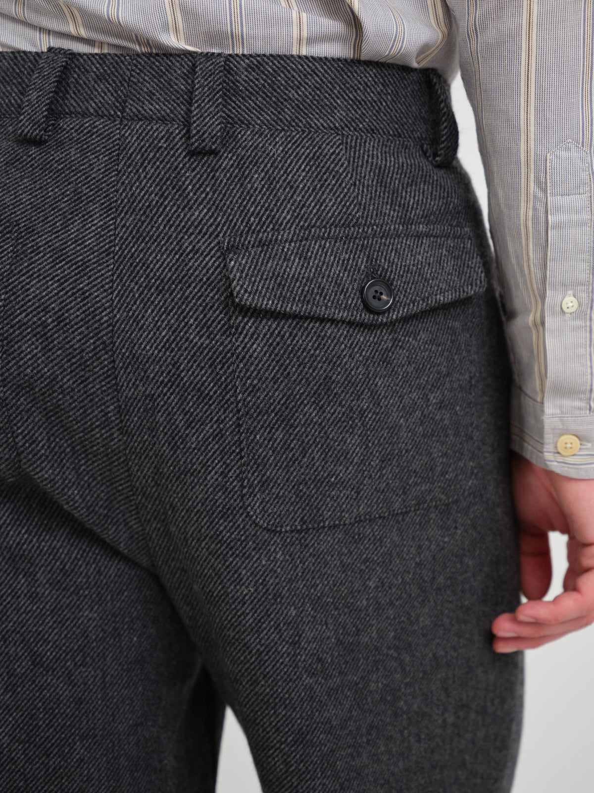 Morton Pleated Trousers Herdman Twill Charcoal