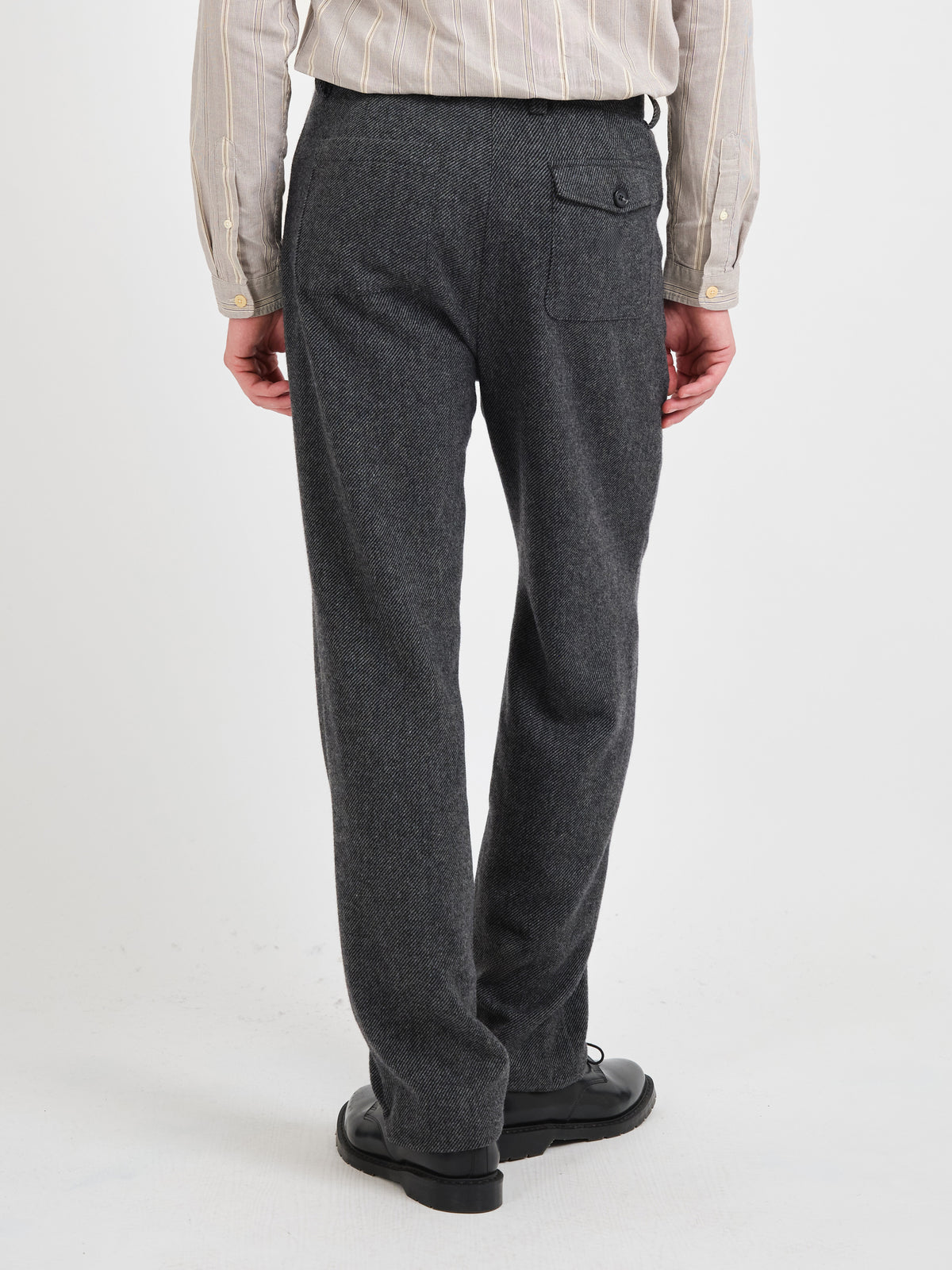 Morton Pleated Trousers Herdman Twill Charcoal