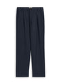 Morton Pleated Trousers Herdman Twill Navy