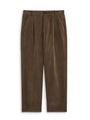 Morton Pleated Trousers Ivers Corduroy Green