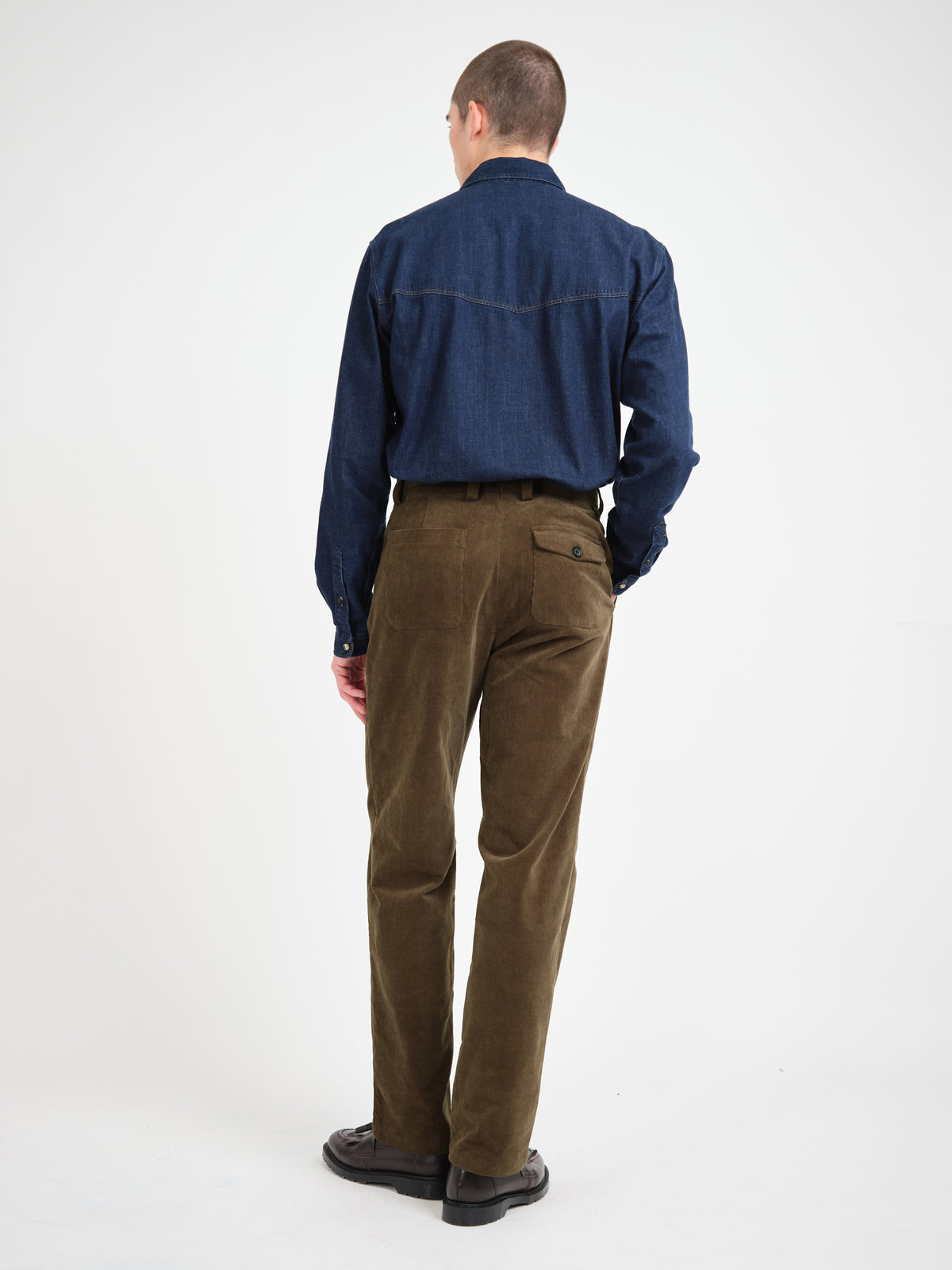 Morton Pleated Trousers Ivers Corduroy Green